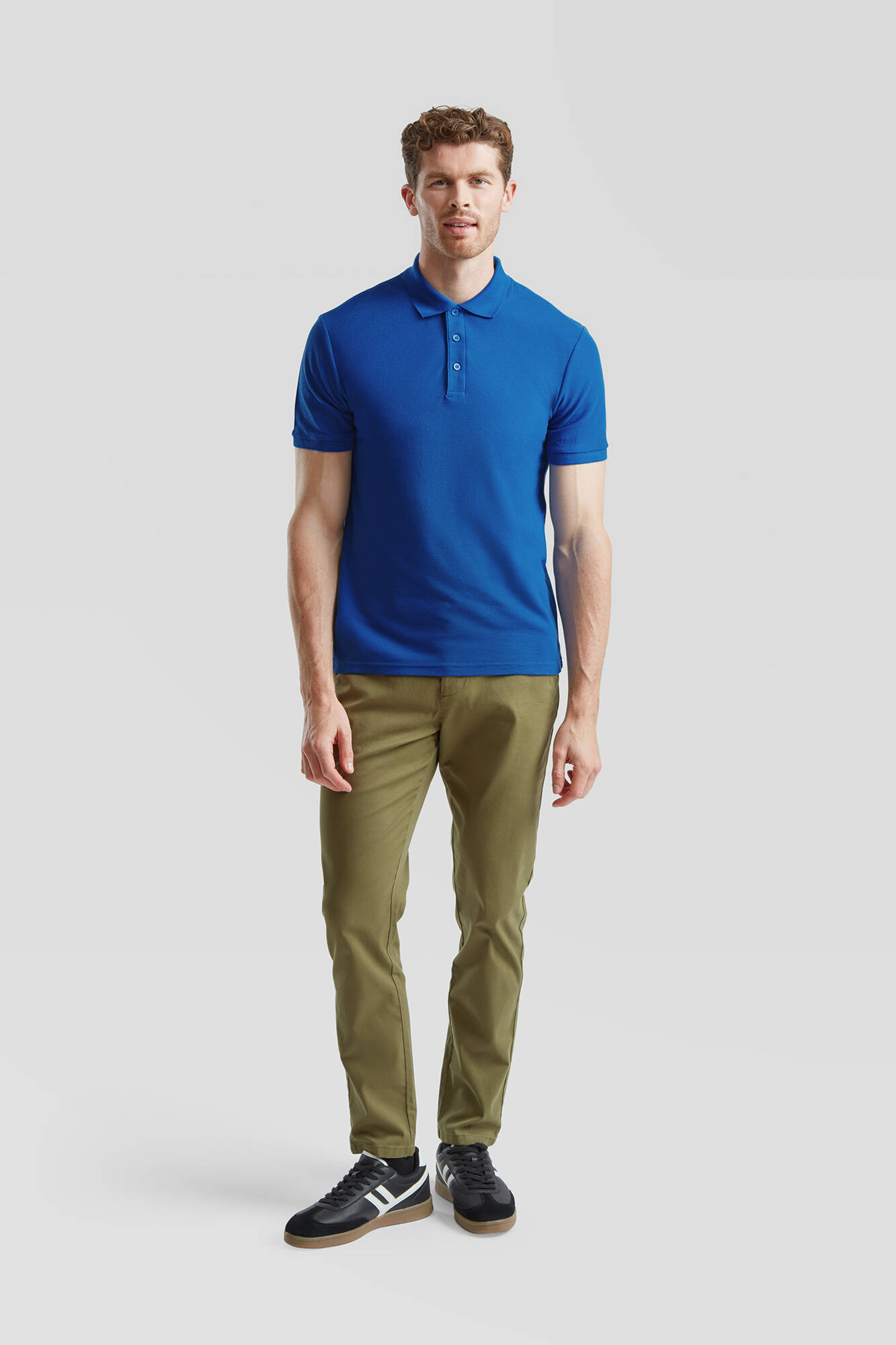 Niebieska koszulka męska polo Tailored Fit Friut of the Loom