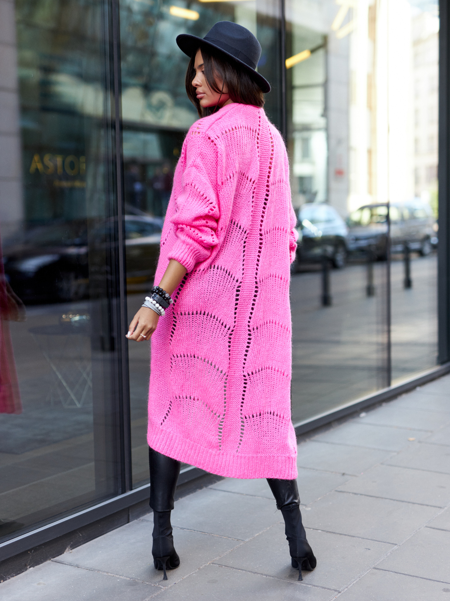 Pink cardigan By o la la cxp1126.hotpink