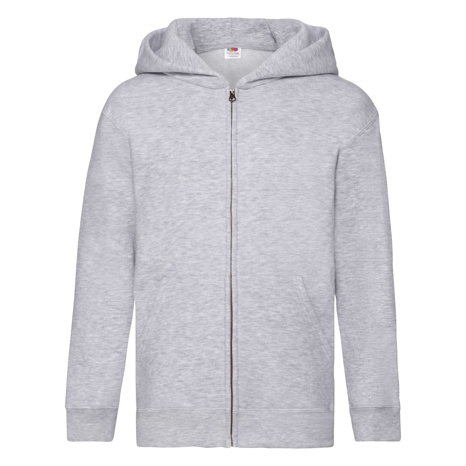 Szara bluza dziecięca z kapturem Zip Through Hooded Sweat Fruit of the Loom