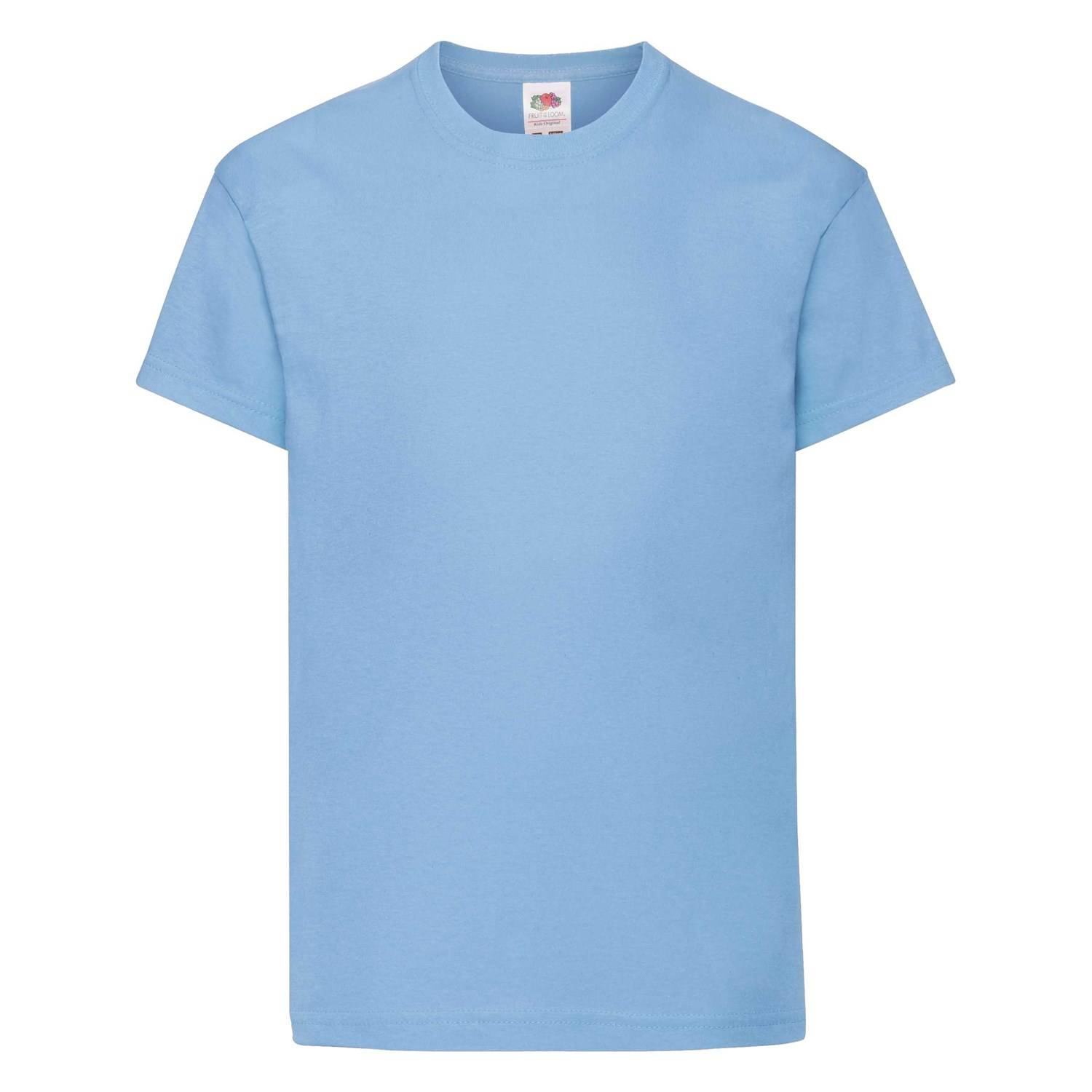 Blue T-shirt for Children Original Fruit of the Loom