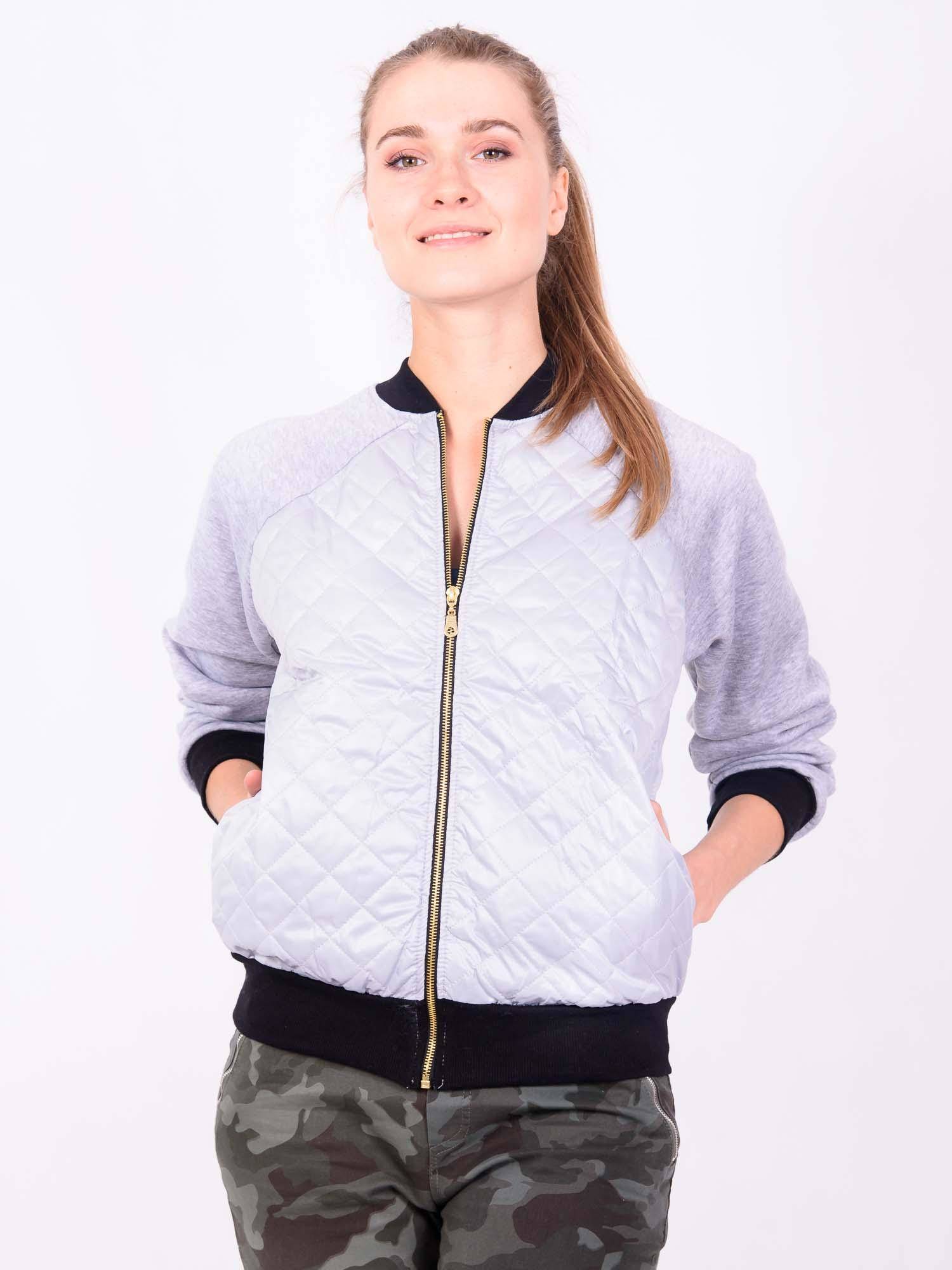 QUILTED JACKET WITH CONTRASTING CUFFS