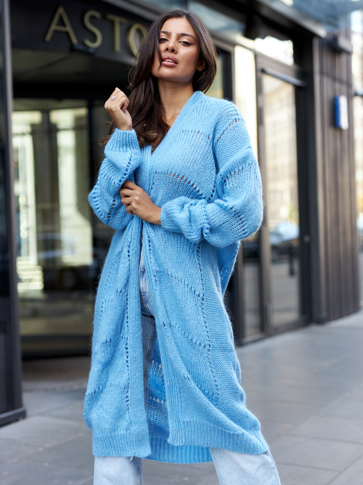 Blue cardigan By la la cxp1126.blue