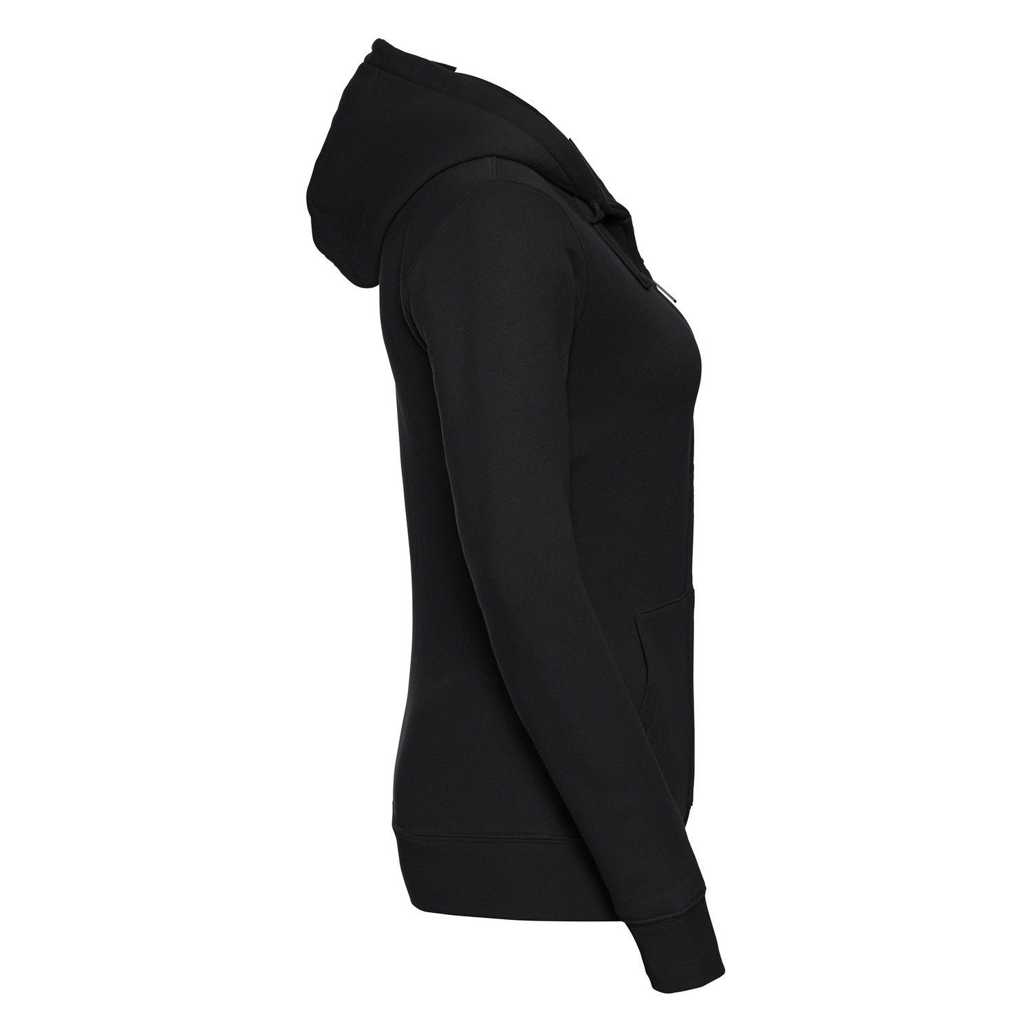 Black women's sweatshirt with hood and zipper Authentic Russell