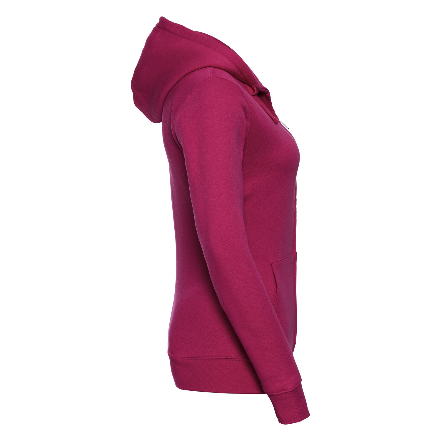 Pink women&#039;s hoodie with Authentic Russell zipper