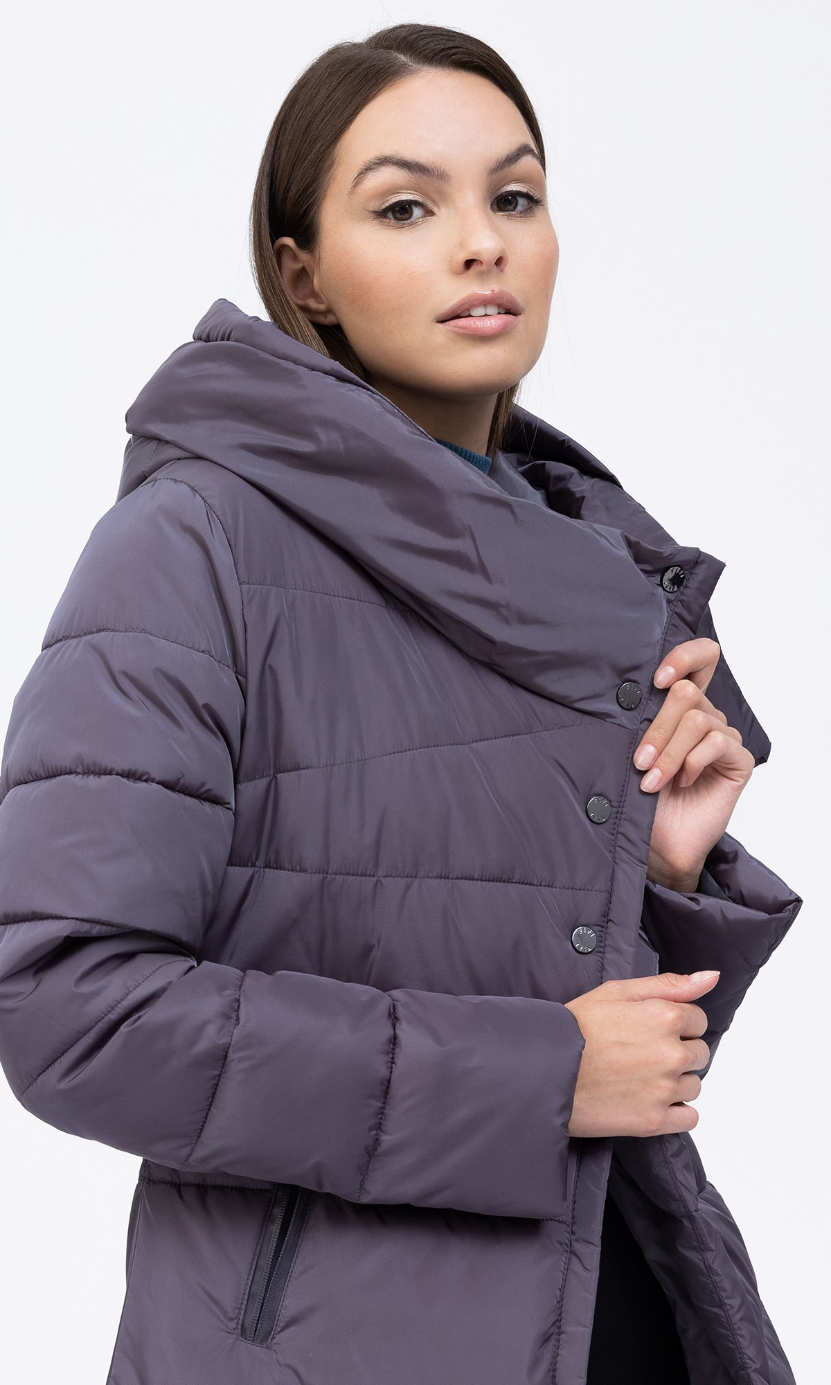 Grey hooded winter coat TIFFI-FIFI MERIBEL