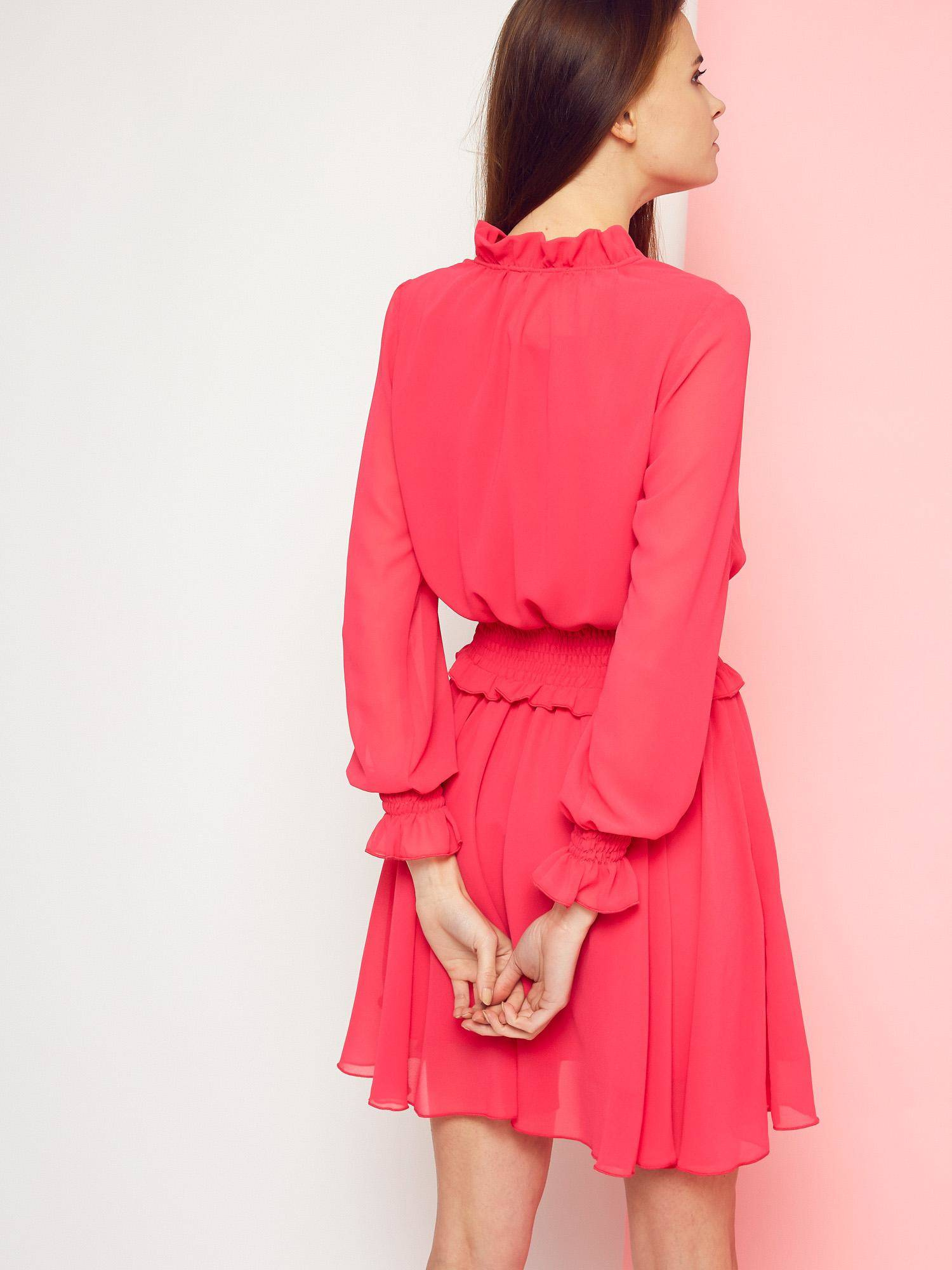 Dress with a tie under the neck Cocomore Boutiqe pink