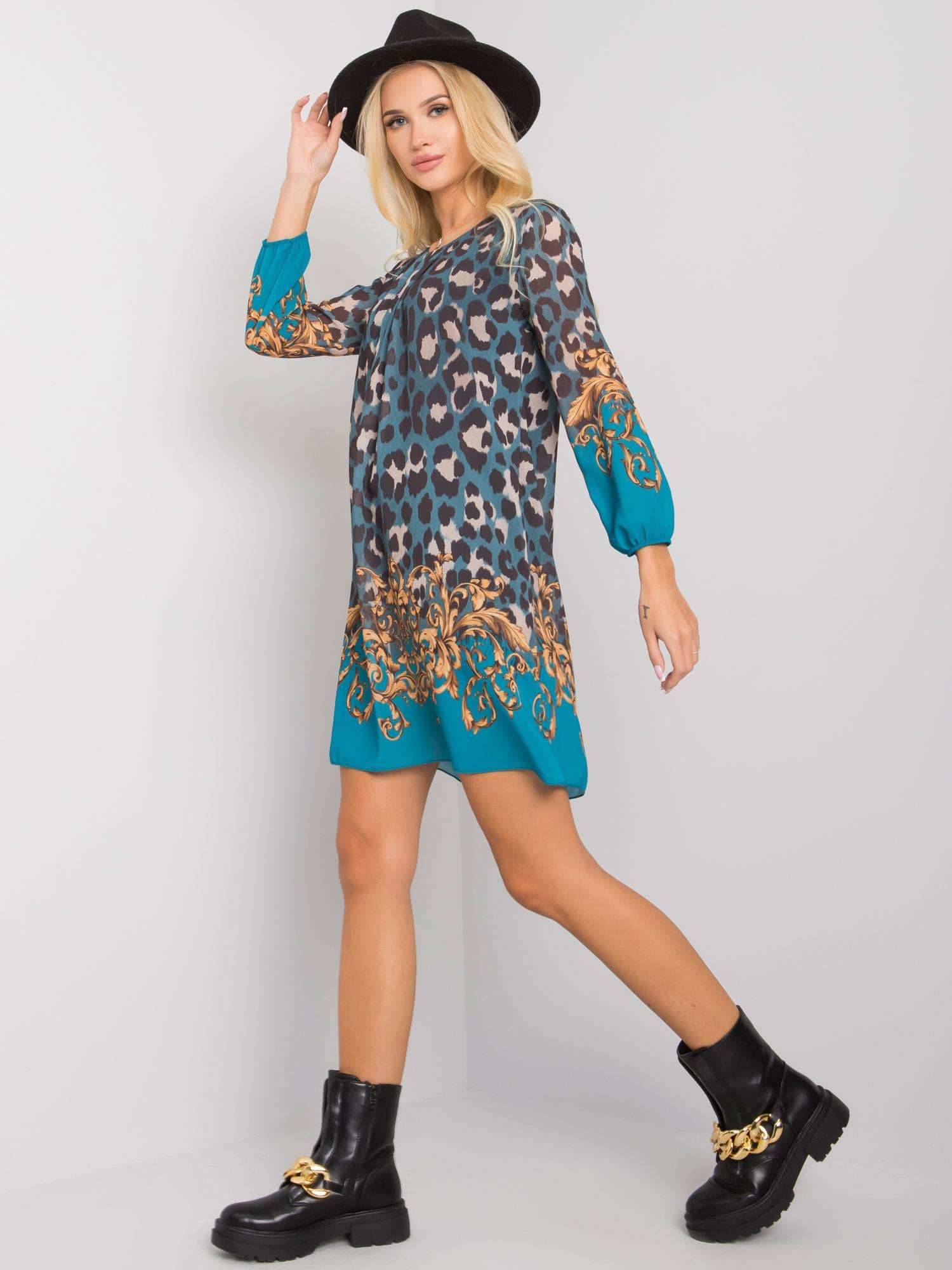 Turquoise dress Och Bella BI-2667-II. S62