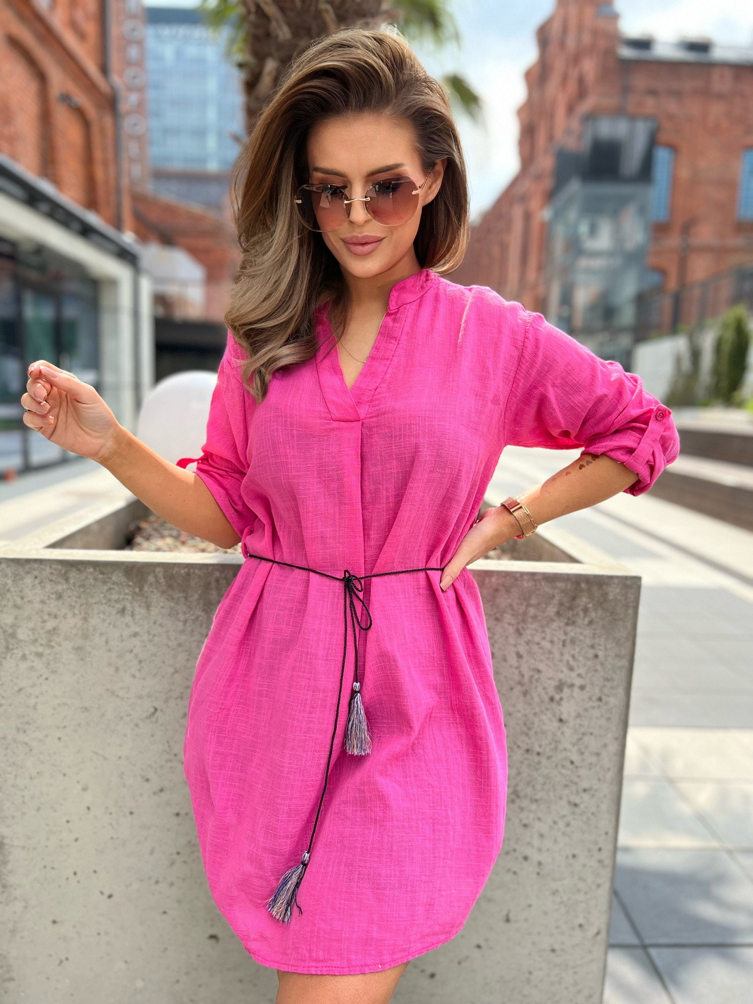 Rochie roz Och Bella BI-2021977.hotpink