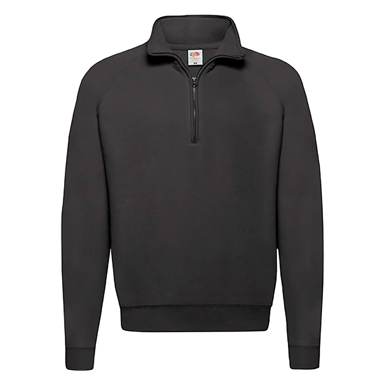 Black Men&#039;s Zip Neck Sweatshirt Fruit of the Loom