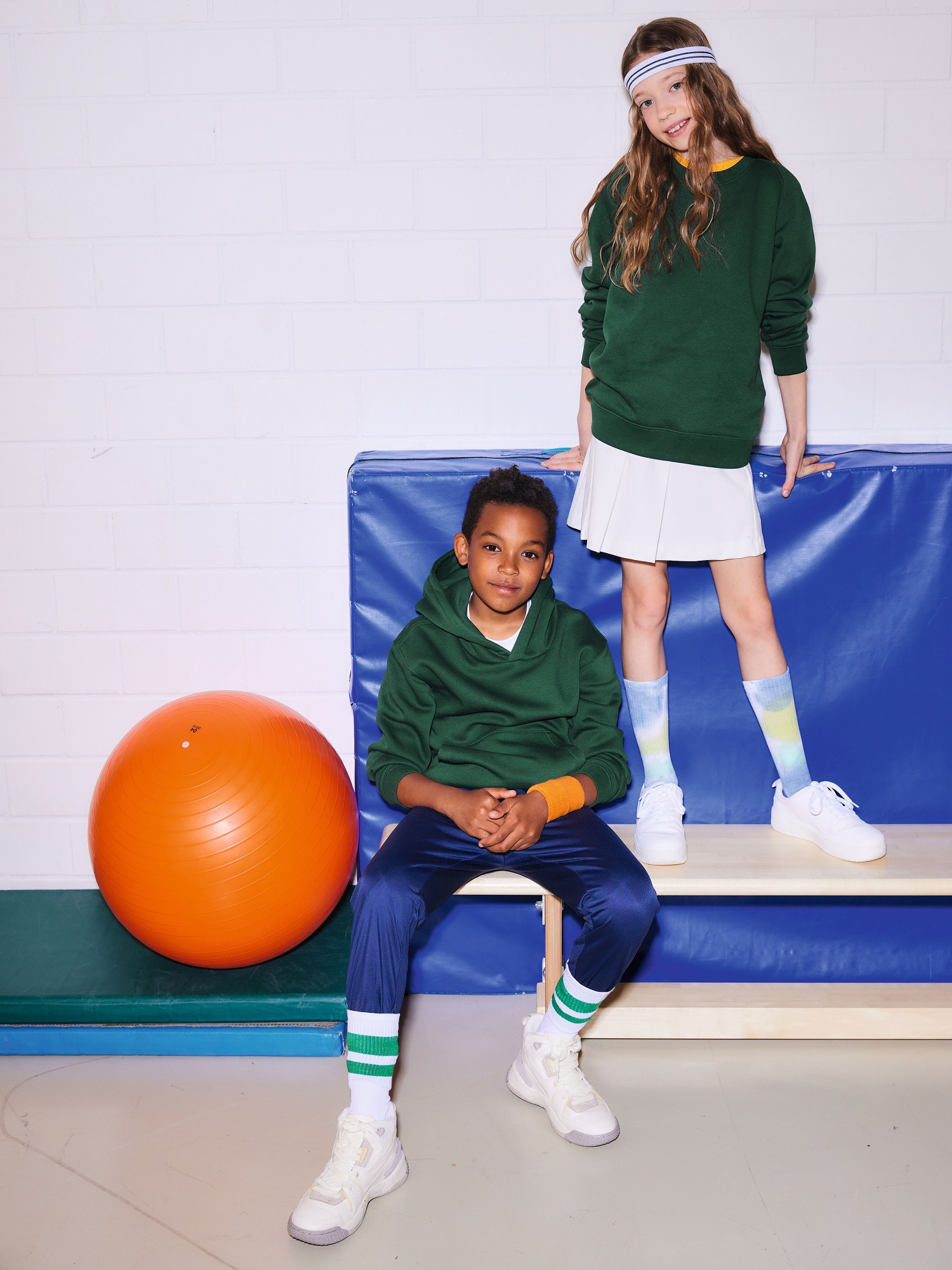 Green children's sweatshirt Raglan - Authentic Russell