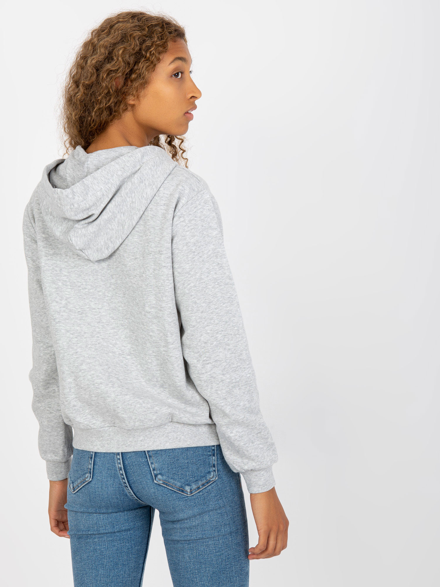 Grey zip-up hoodie with pockets