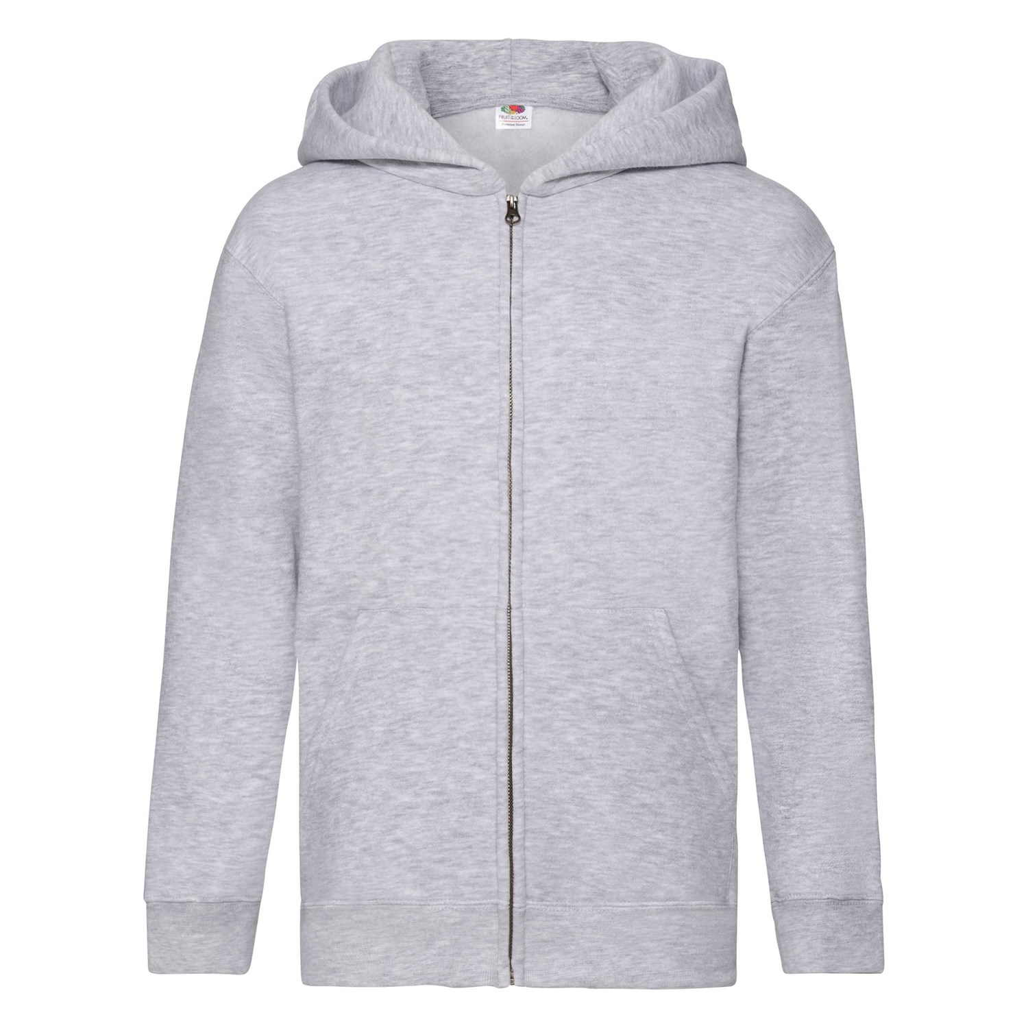 Szara bluza dziecięca z kapturem Zip Through Hooded Sweat Fruit of the Loom