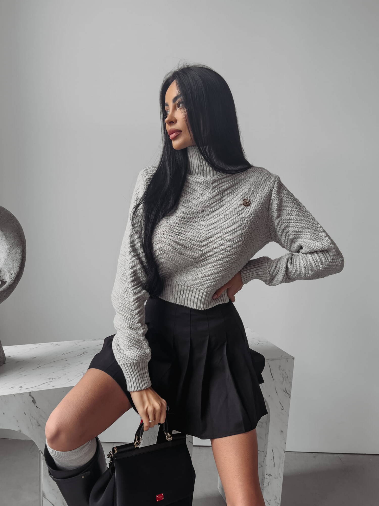Grey turtleneck EMMIE 2023 OLAVOGA