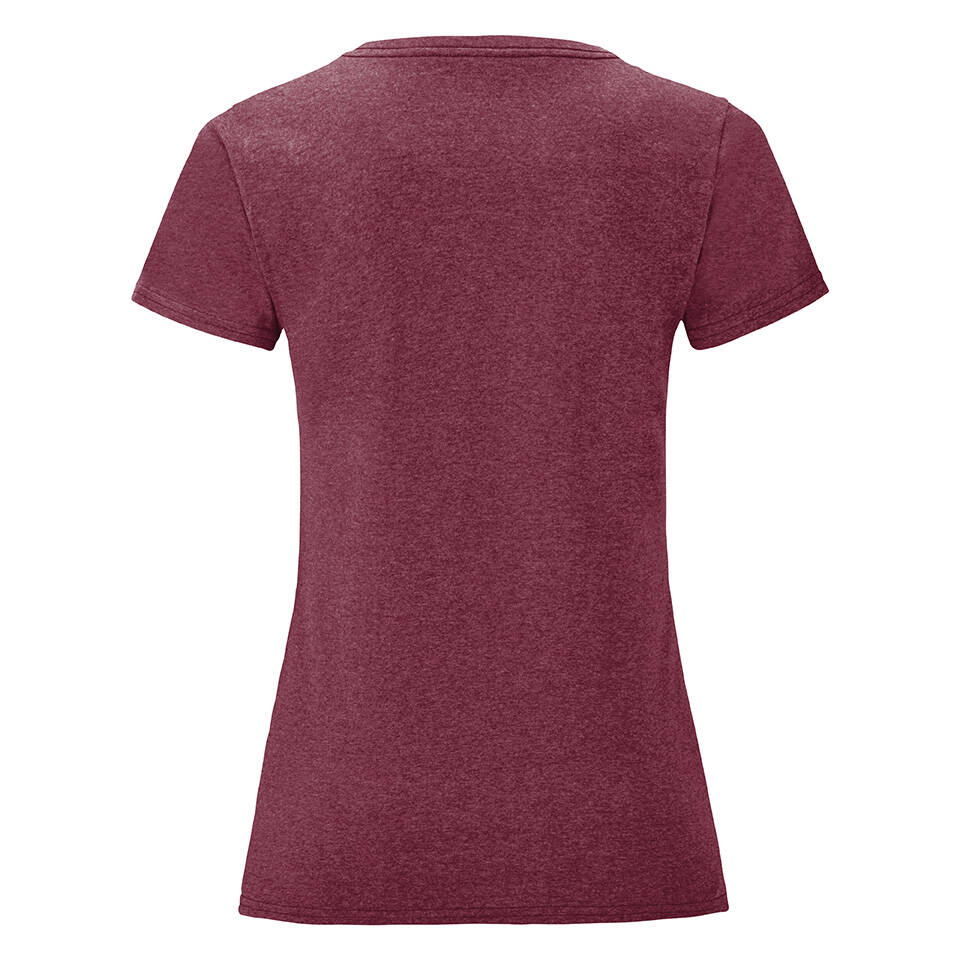 Iconic Burgundy Women's T-shirt in combed cotton Fruit of the Loom