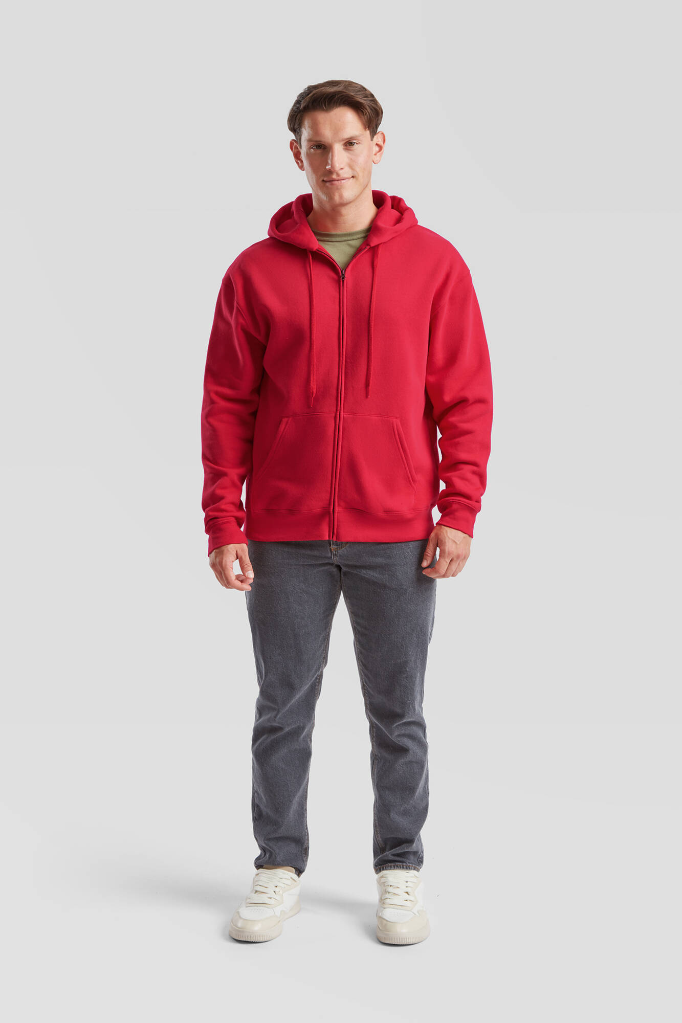 Red Men&#039;s Hoodie Premium Fruit of the Loom