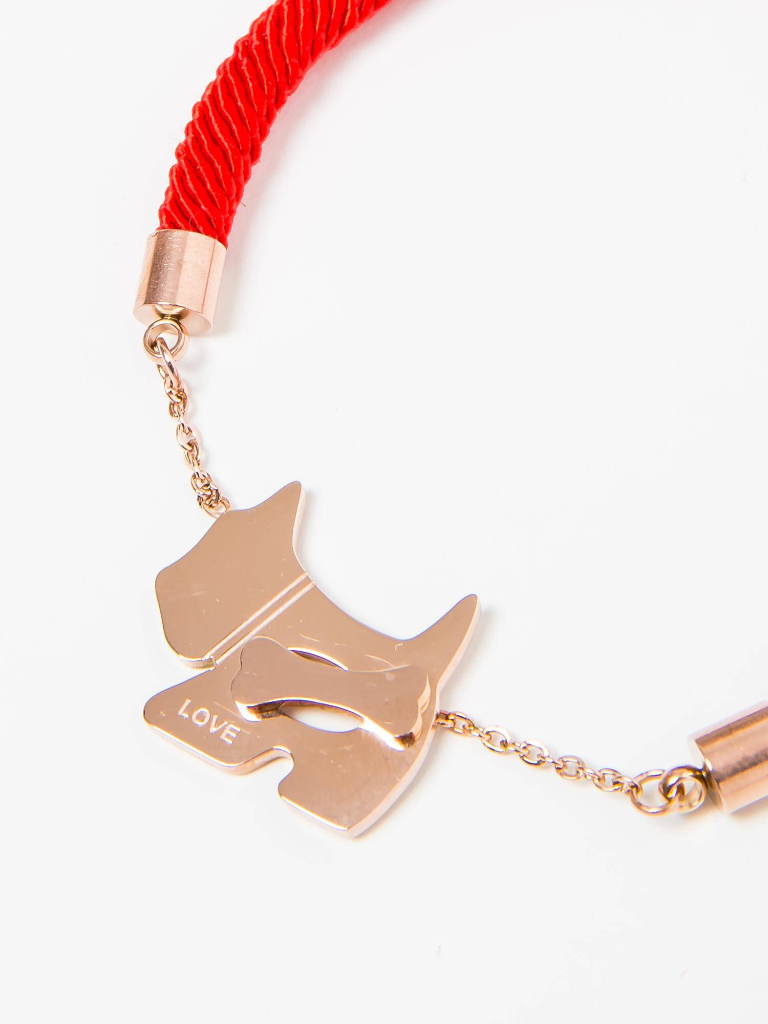 Bracelet with golden dog red