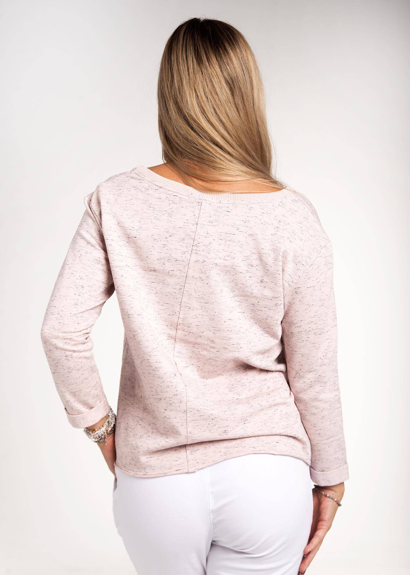 Powder pink speckled blouse with me... Me