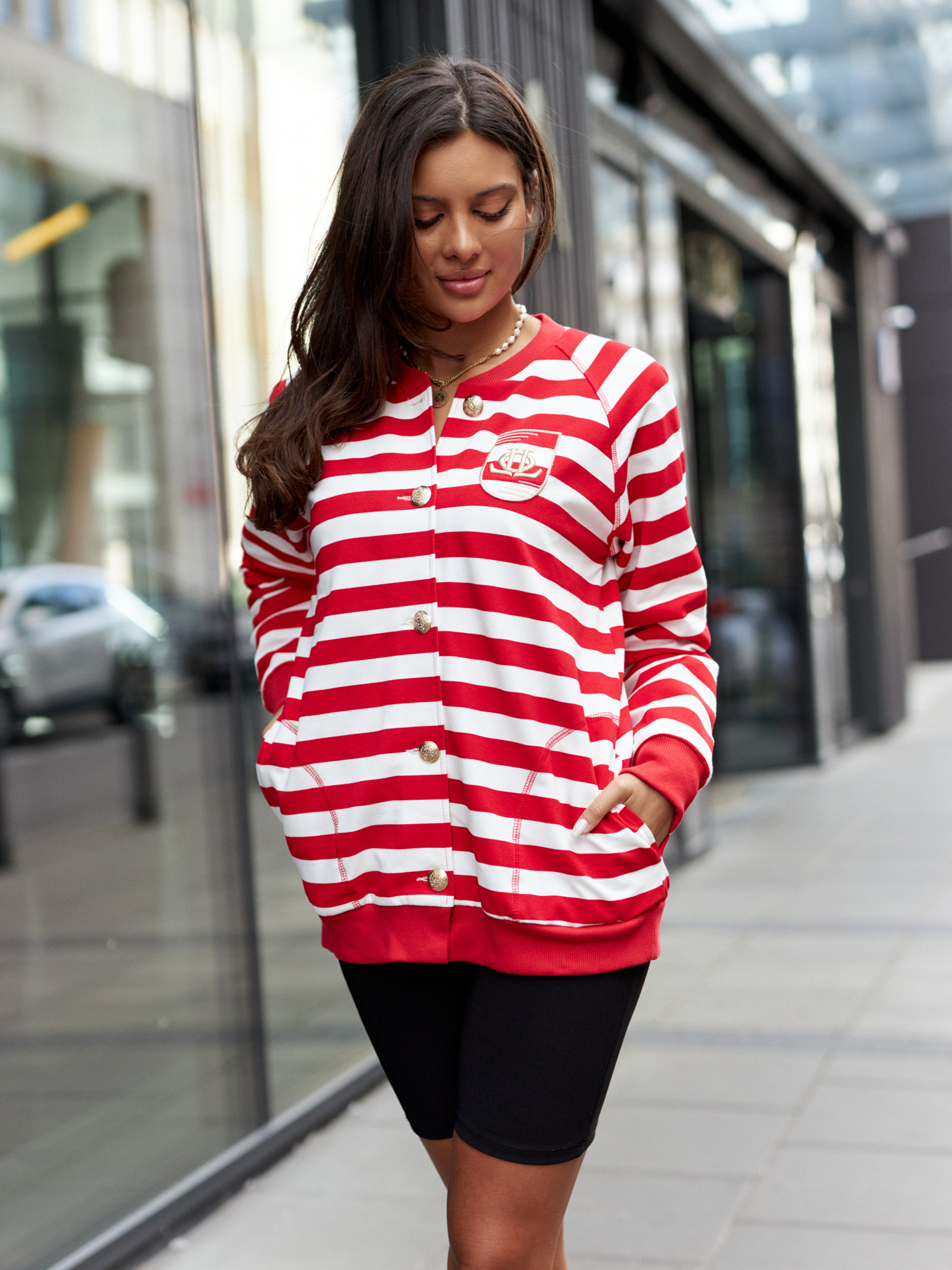 Levně Sweatshirt red and white By o la la cxp1119.red/white