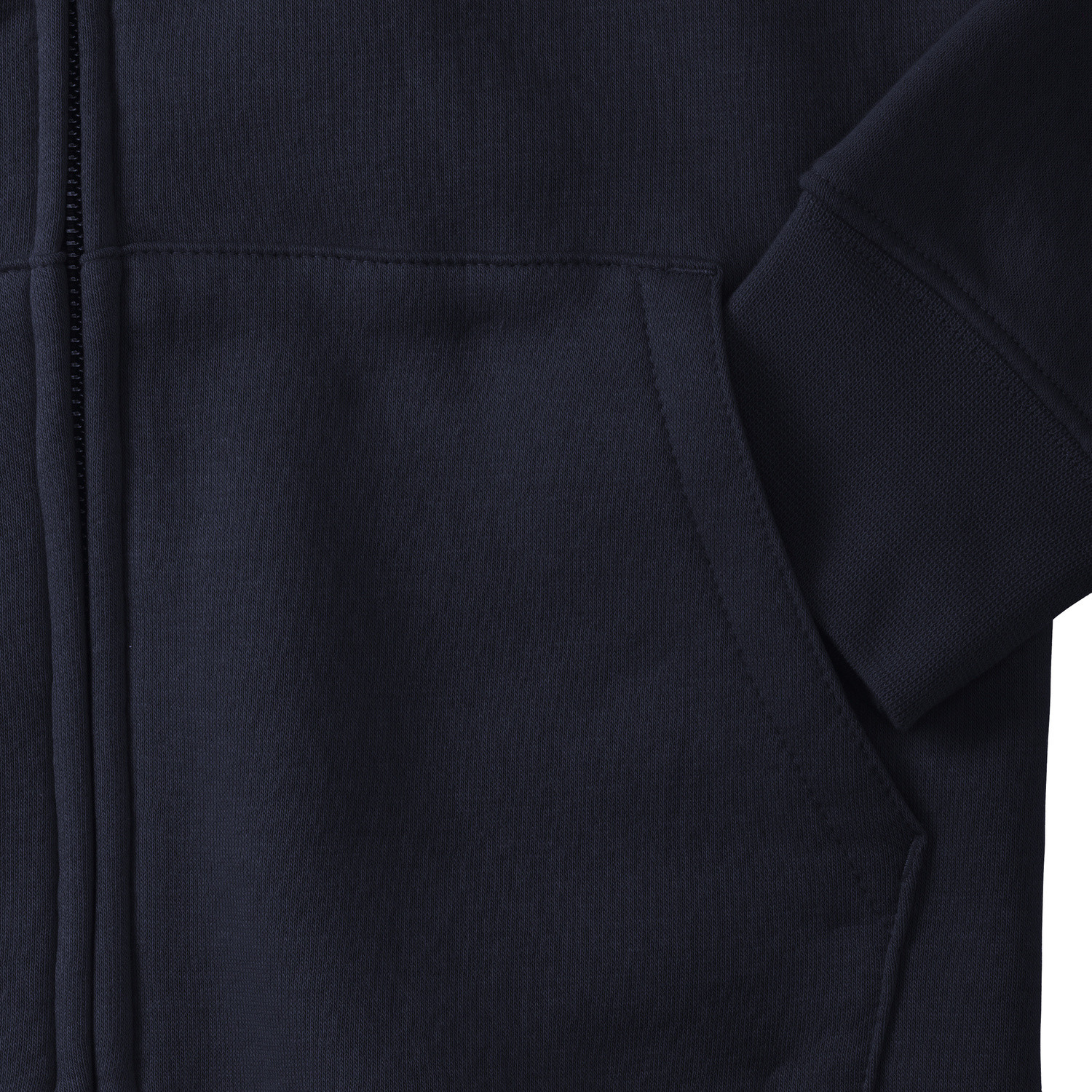 Navy blue women&#039;s sweatshirt with hood and zipper Authentic Russell