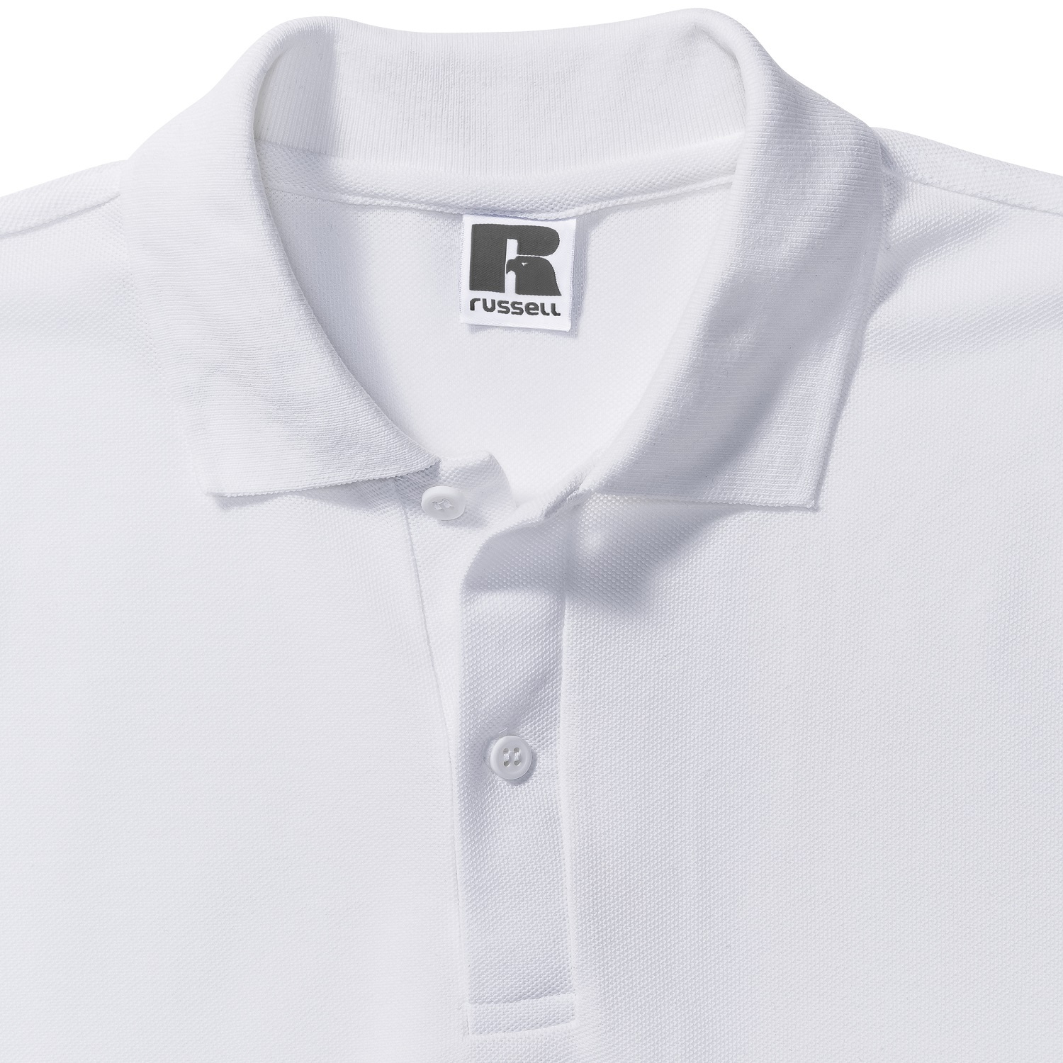 Men's White Polycotton Polo Shirt Russell