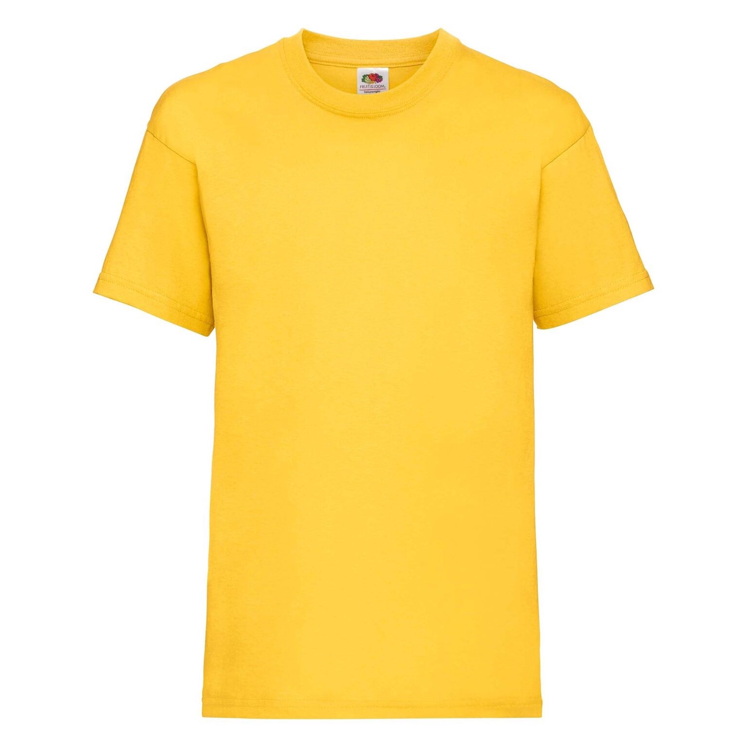 Levně Yellow Cotton T-shirt Fruit of the Loom