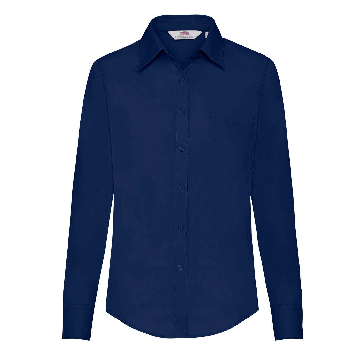 Navy blue women&#039;s poplin shirt classic Fruit Of The Loom
