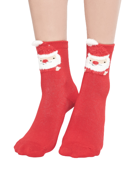 Socks with Santa Claus application red
