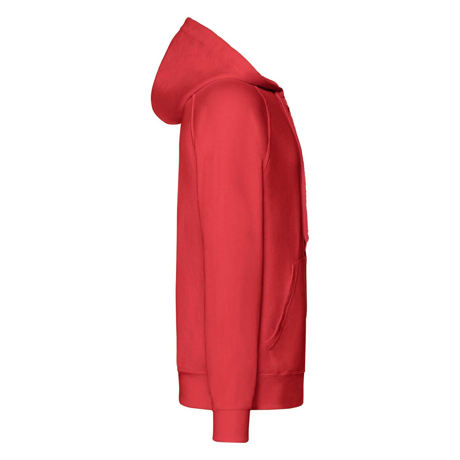 Czerwona bluza męska z kapturem Lightweight Zip Thru Hooded Sweat Fruit of the Loom
