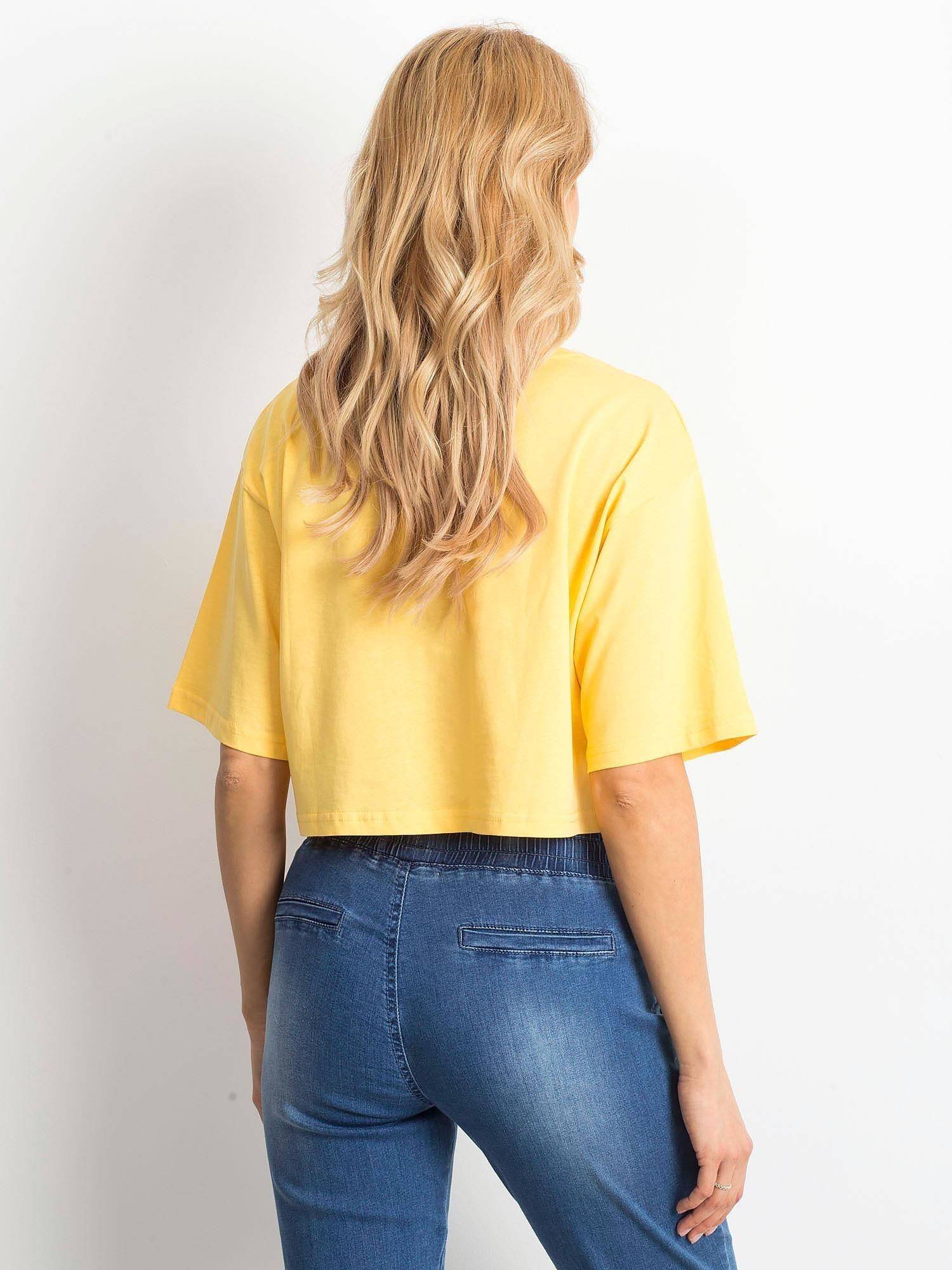 Cropped blouse solid yellow