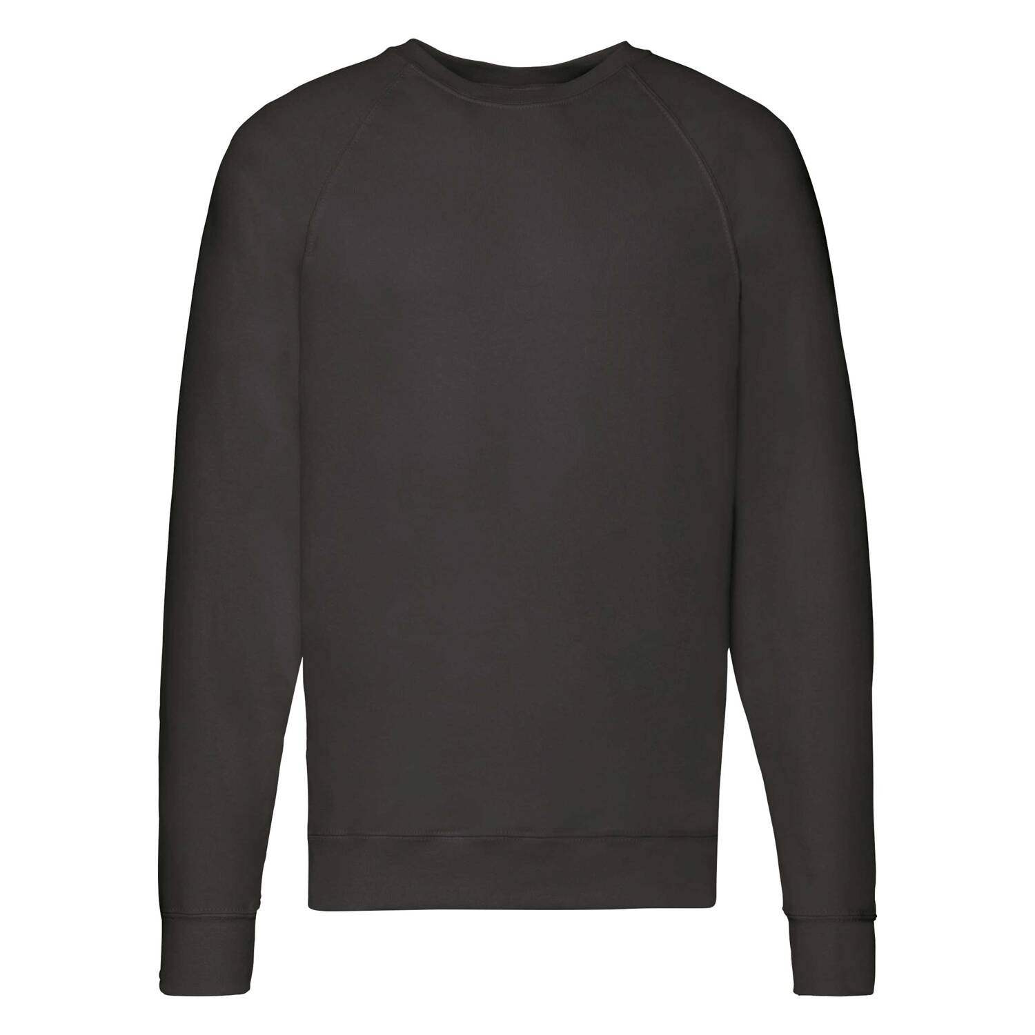 Black Men&#039;s Sweatshirt Lightweight Raglan Sweat Fruit of the Loom