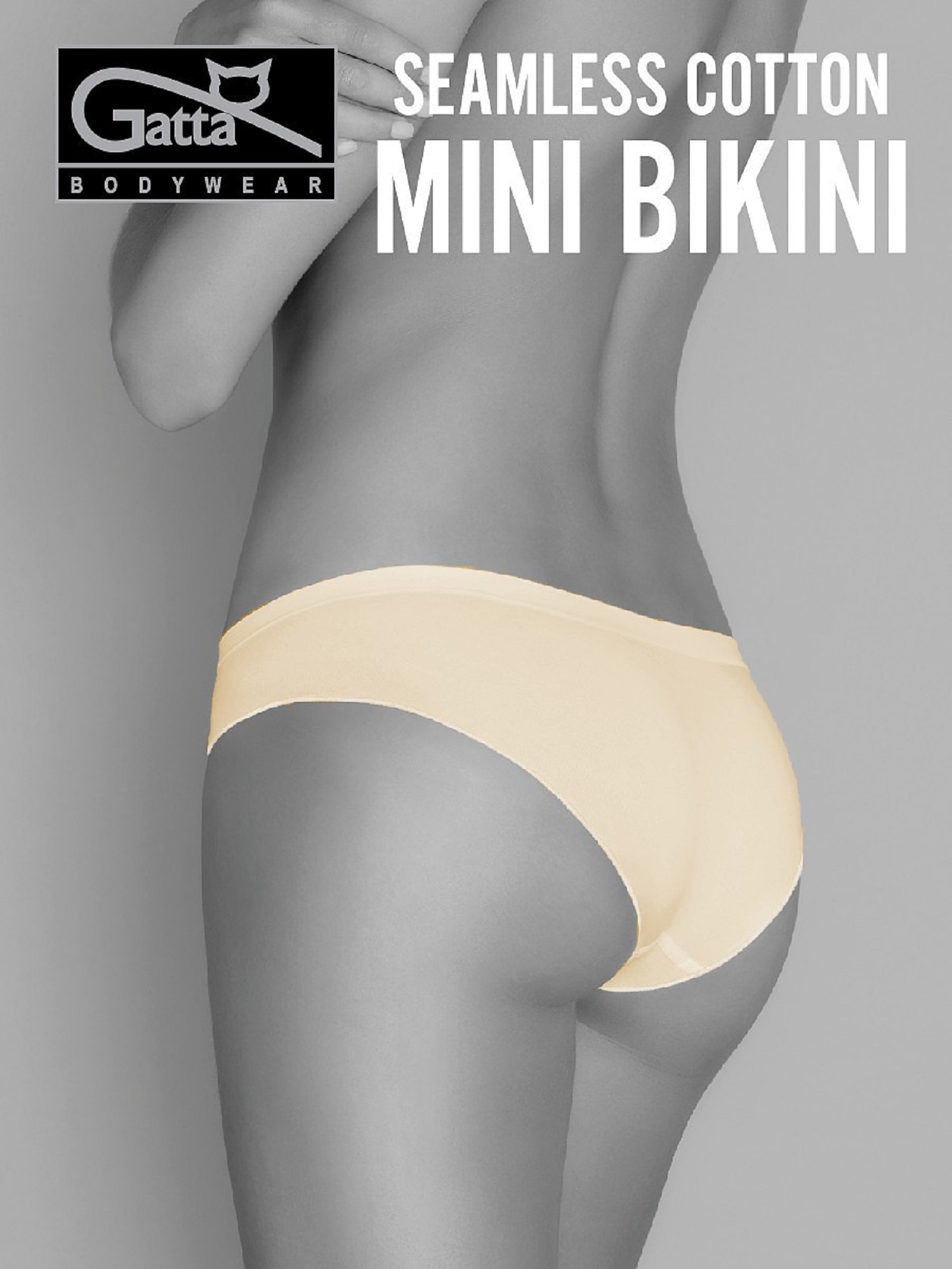 Levně Briefs Gatta 41595 Seamless Cotton Mini Bikini S-XL light nude/odc.beige light