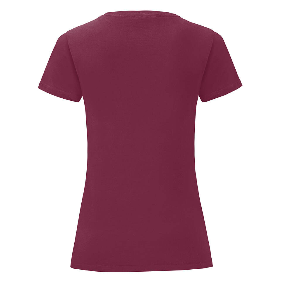 Iconic Burgundy Women's T-shirt in combed cotton Fruit of the Loom