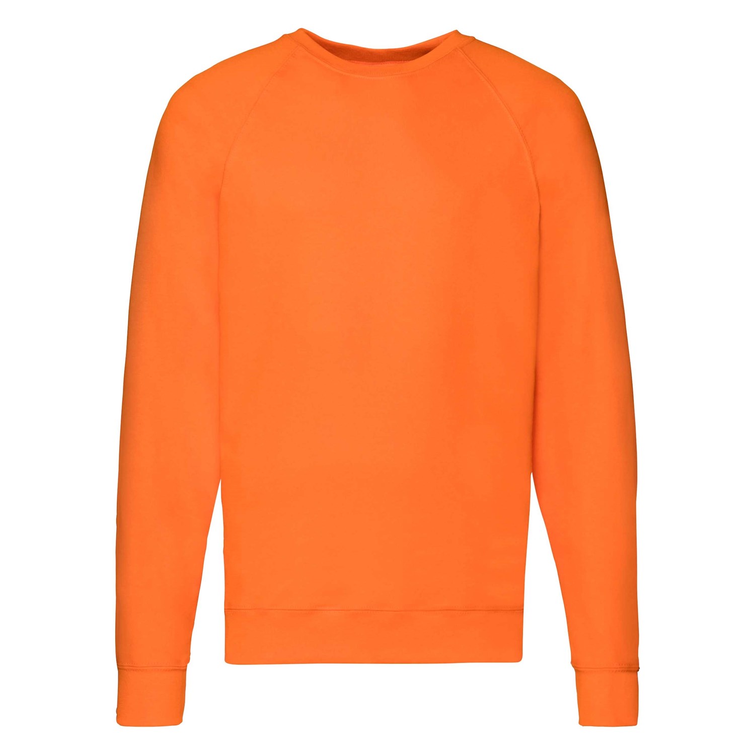 Levně Orange Men's Sweatshirt Lightweight Raglan Sweat Fruit of the Loom