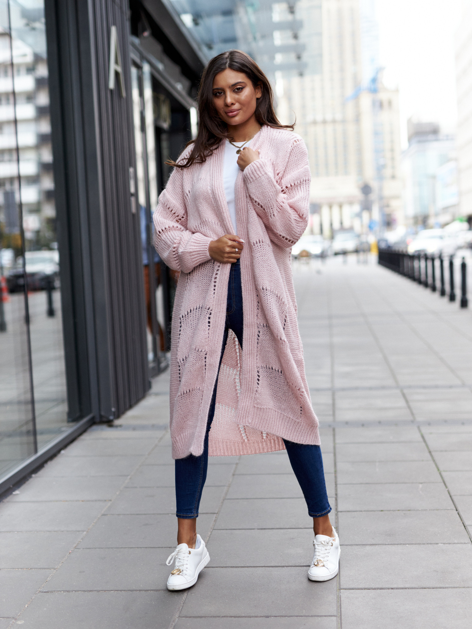 Pink Cardigan By O La La Cxp1126.dirtypink