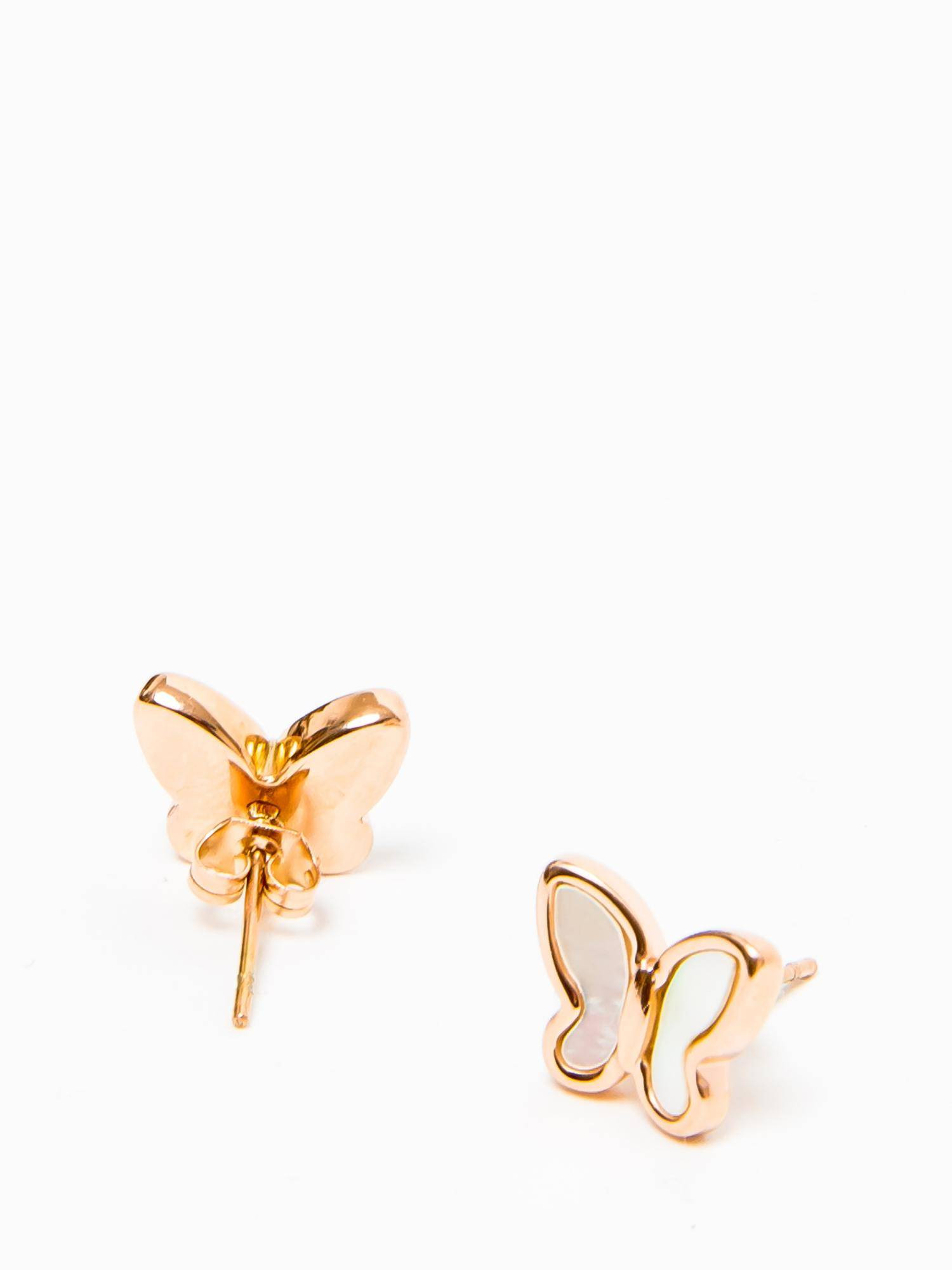 Earrings with enamel butterfly white