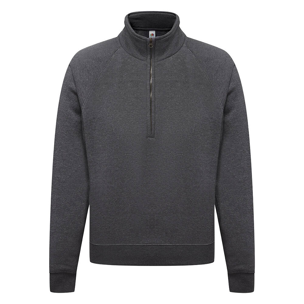 Grey Men's Sweatshirt Zip Neck Sweat Fruit of the Loom