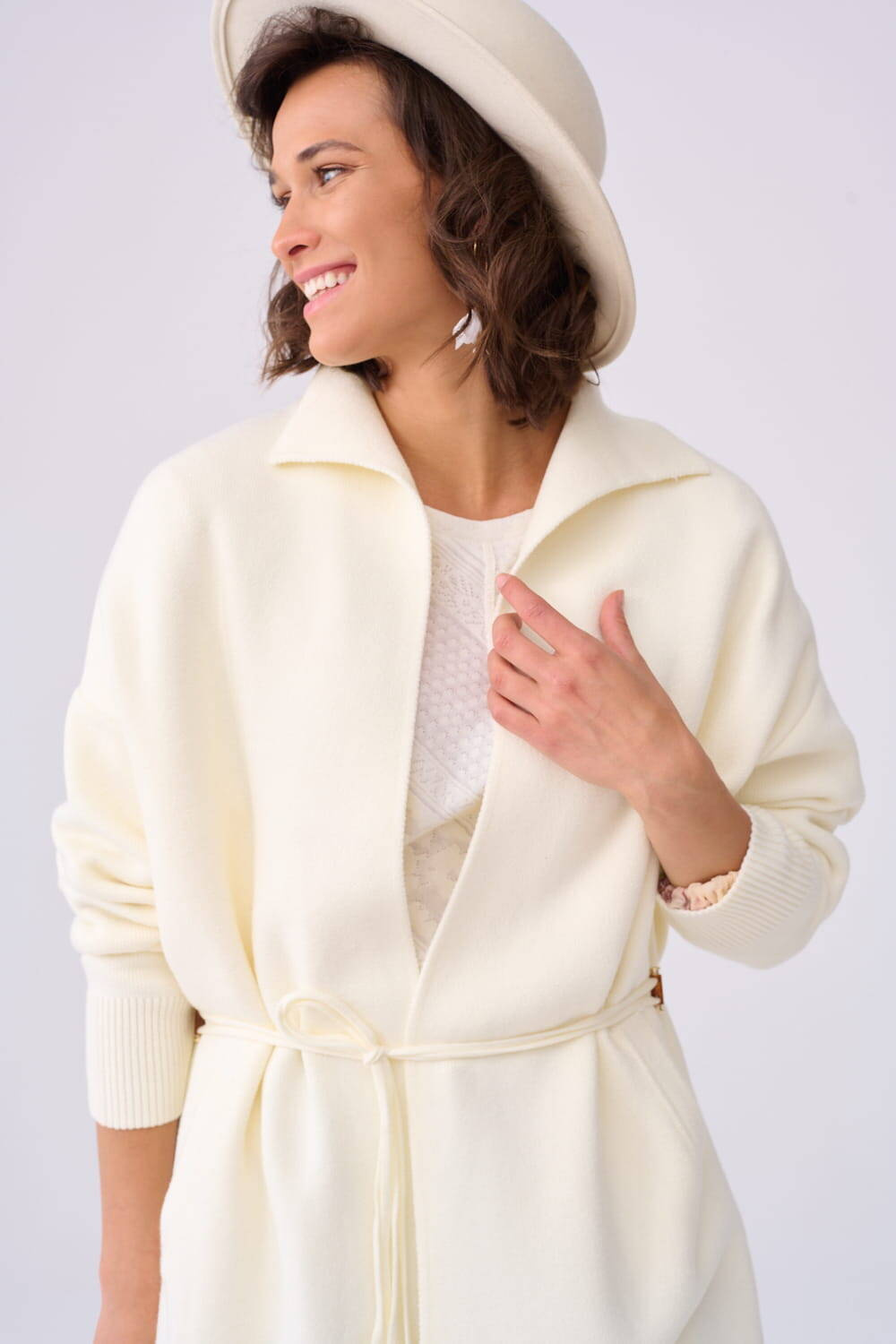 Ekri coat with pockets Blue Shadow