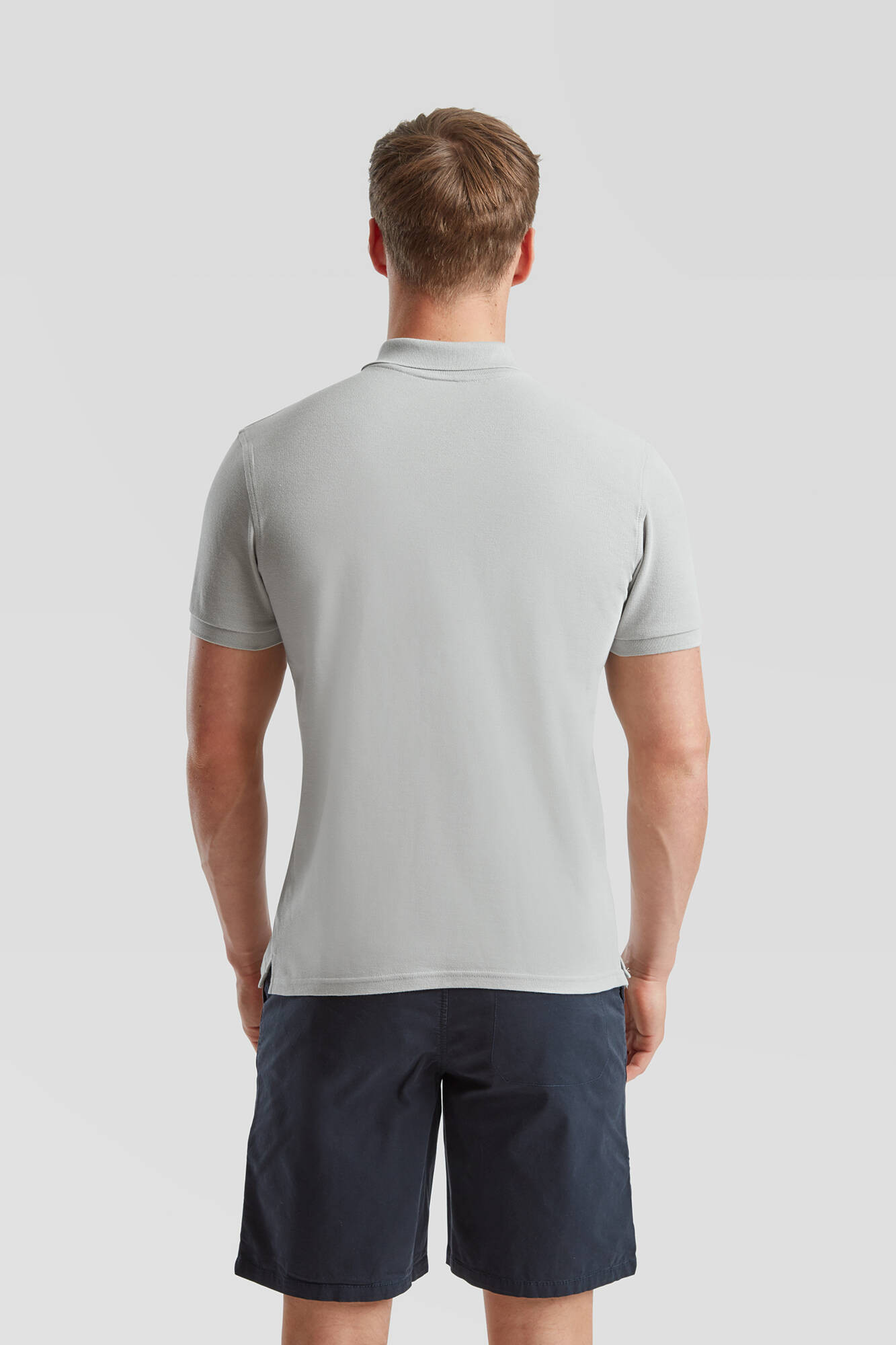 Light grey men's shirt Iconic Polo 6304400 Friut of the Loom