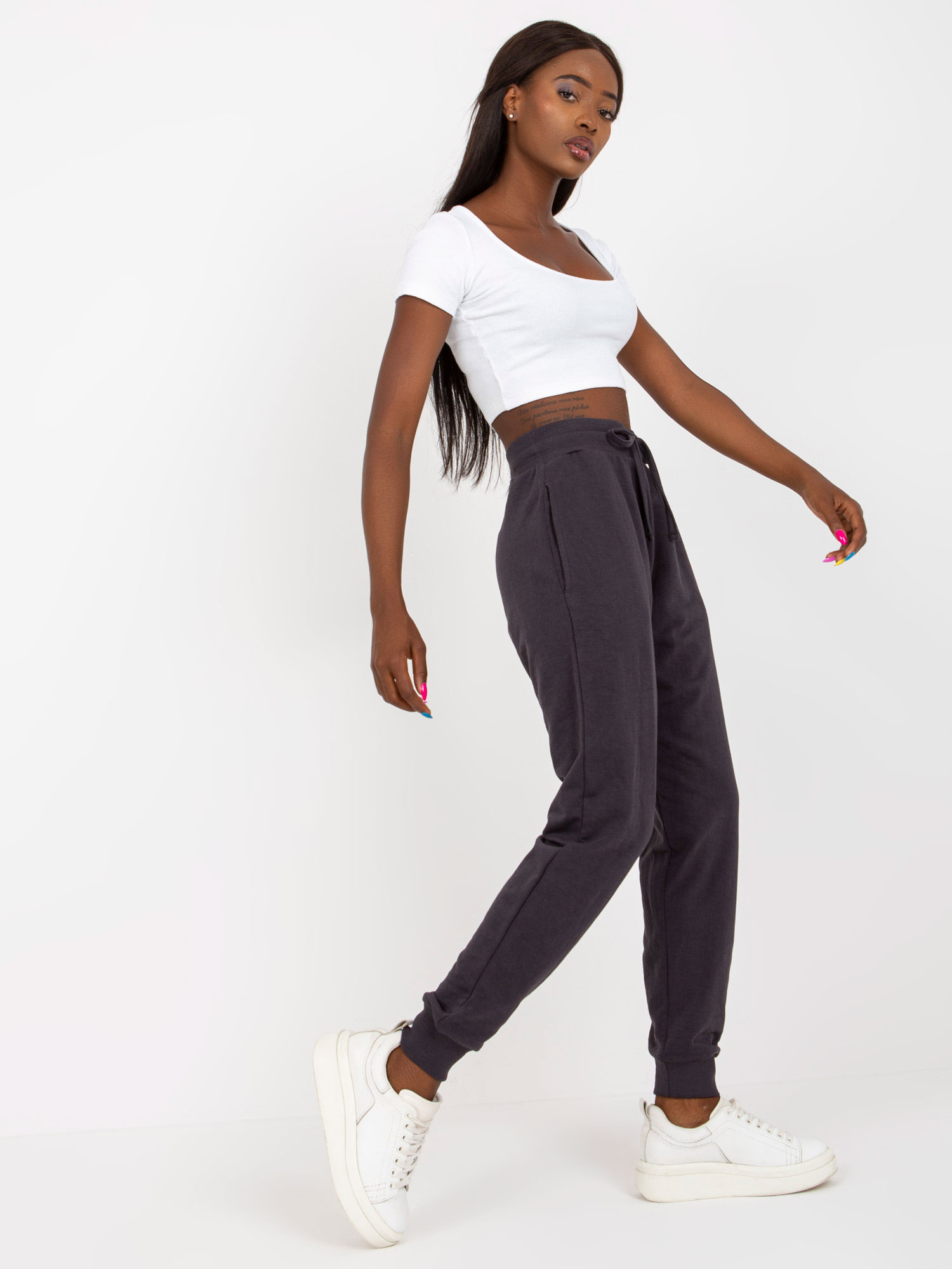 Graphite classic basic tied sweatpants