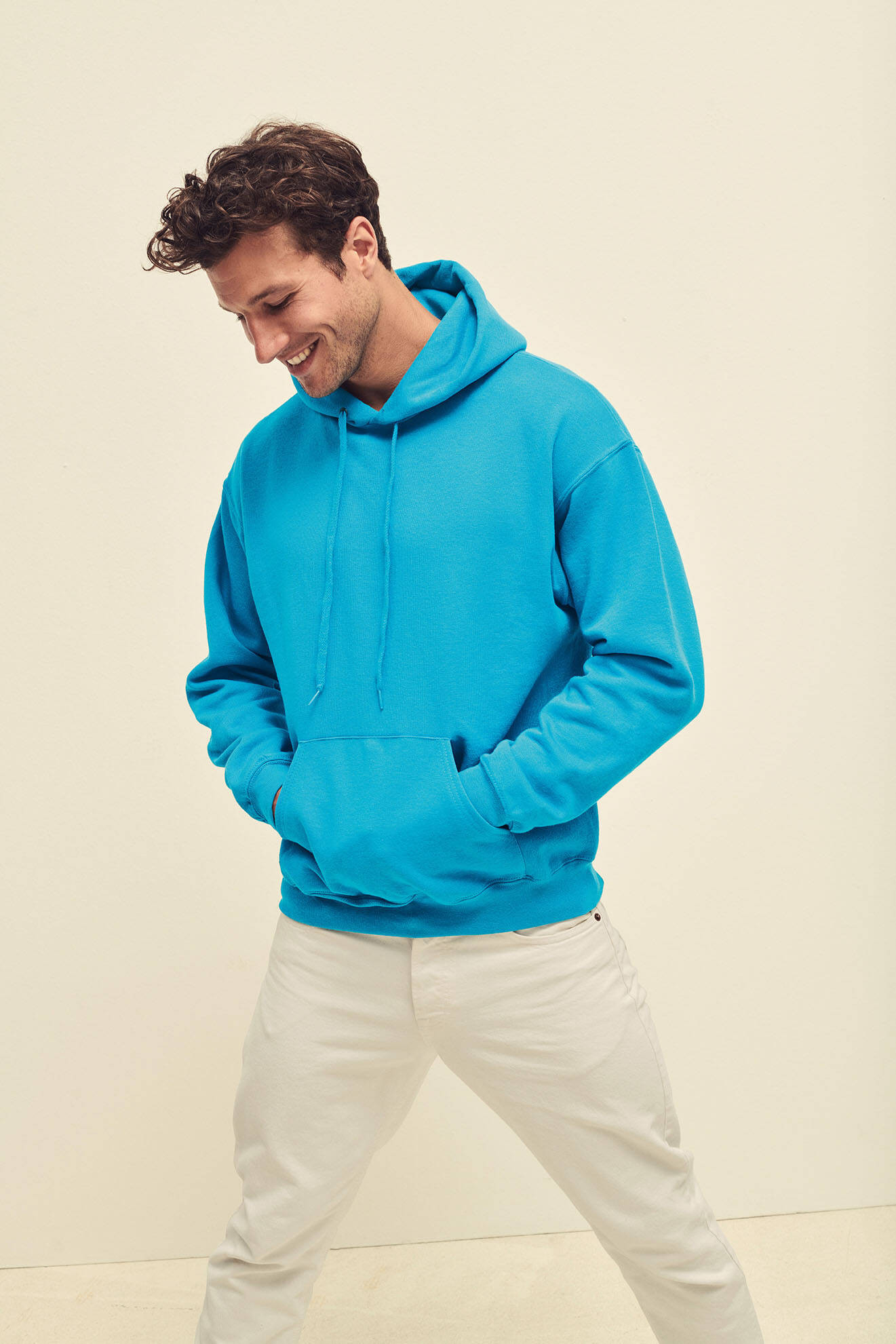 Blue Men's Hooded Sweat Fruit of the Loom
