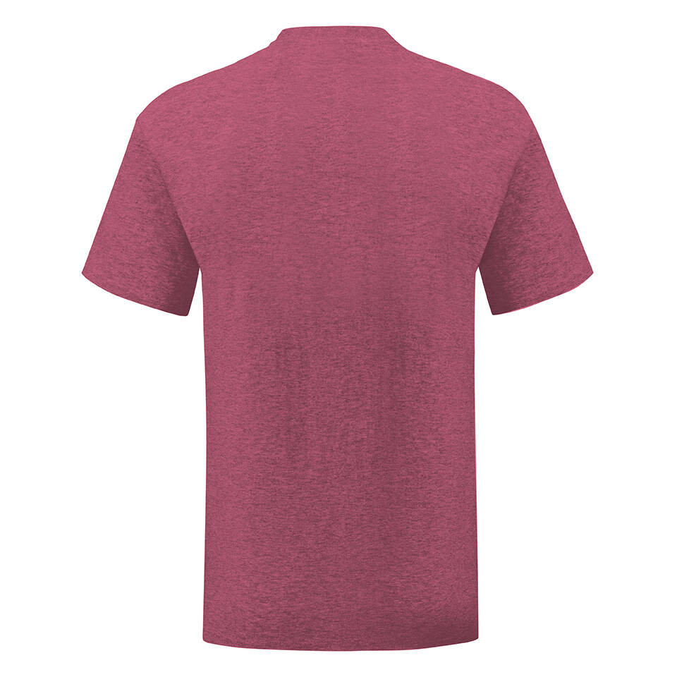 Burgundy men's t-shirt in combed cotton Iconic with sleeve Fruit of the Loom