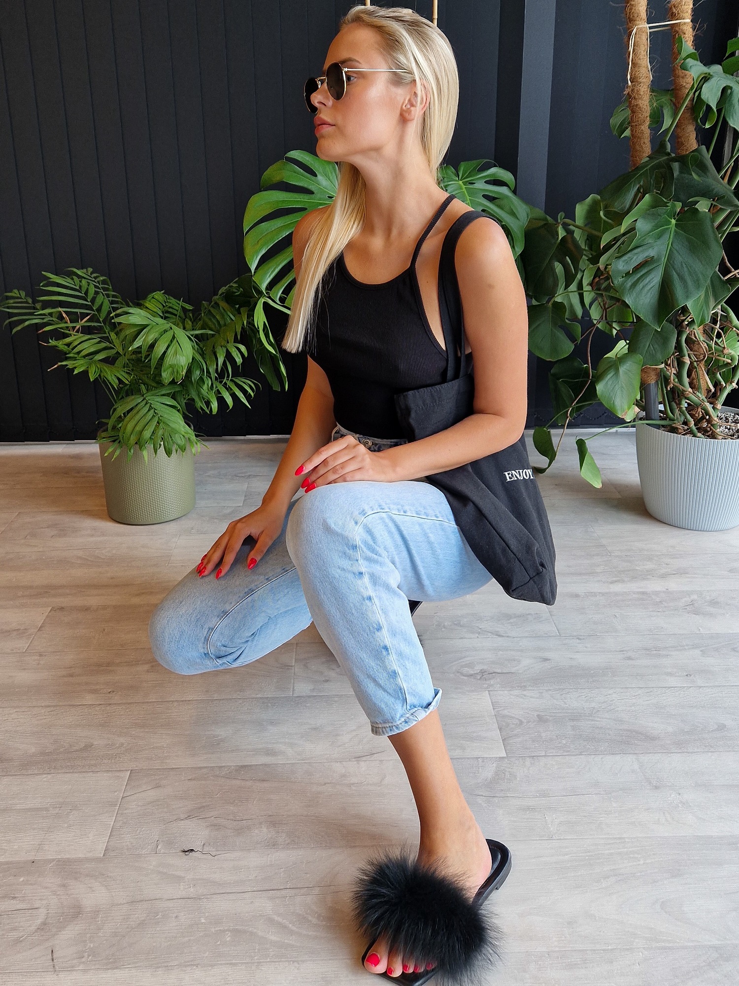 Black Crop Top Och Bella On Straps Och Bella