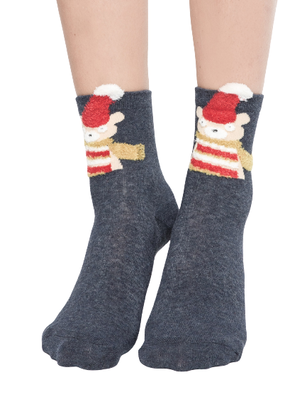 Socks with the application grey bear