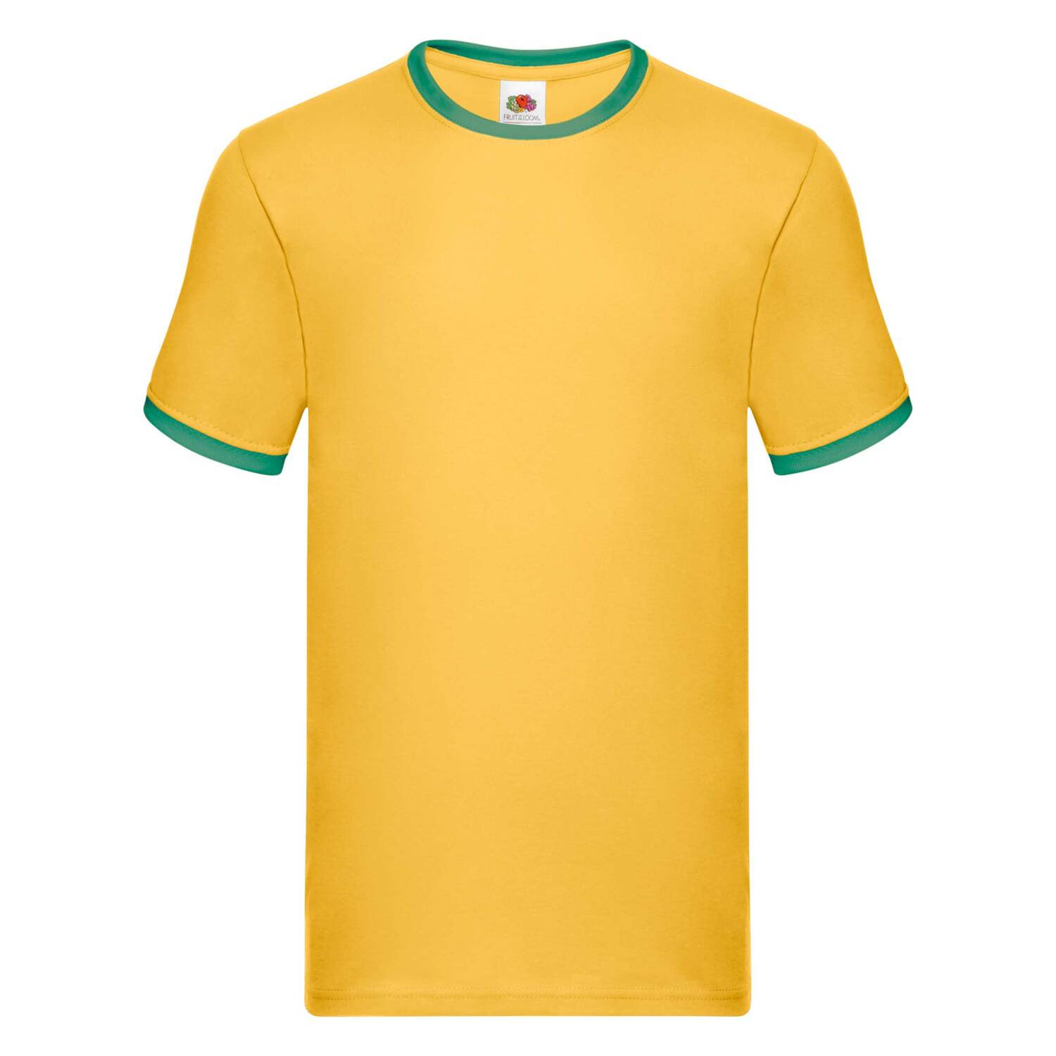 Men's Yellow T-shirt Ringer Fruit of the Loom
