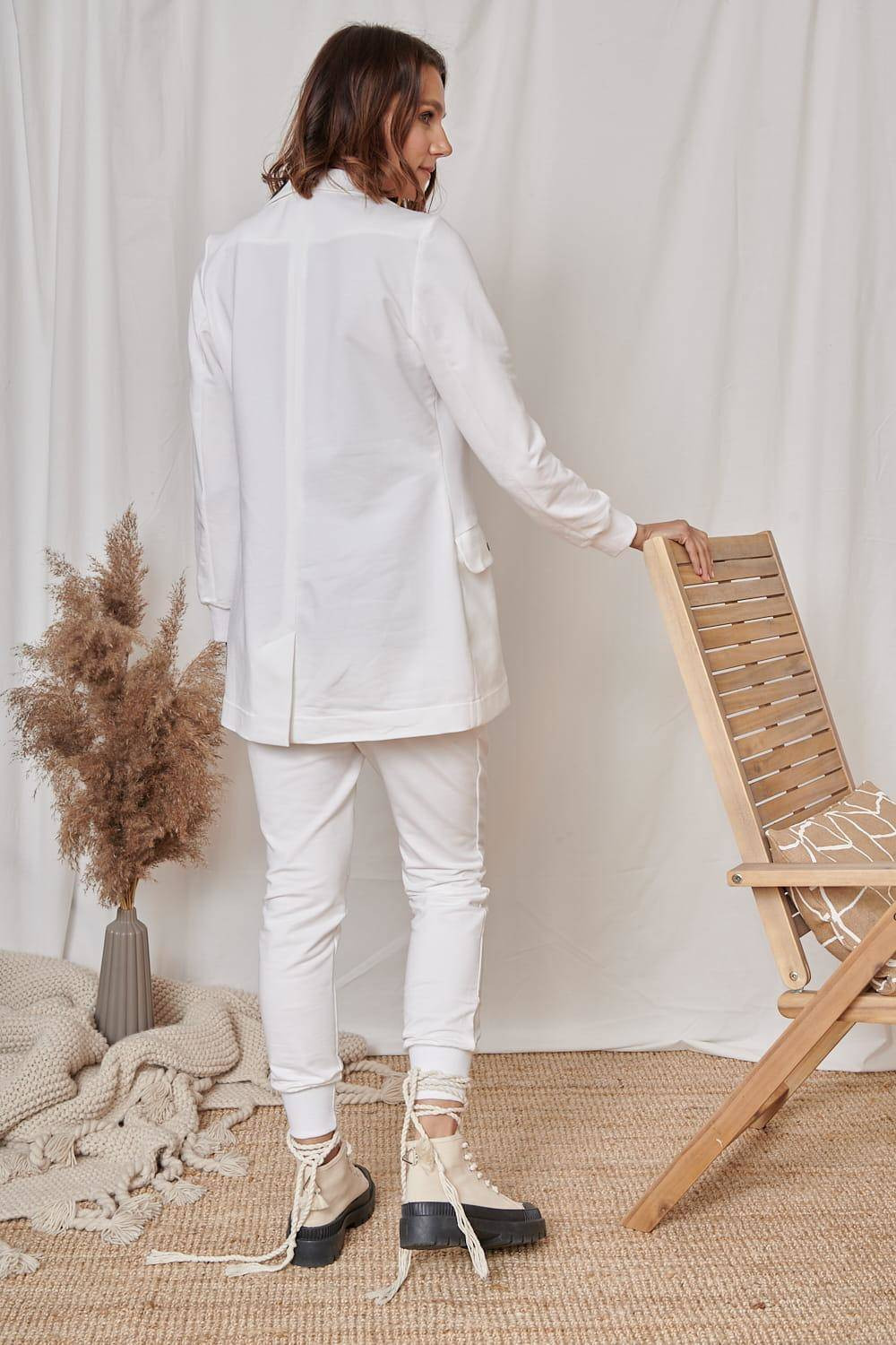 Ecru oversize double-breasted jacket Blue Shadow