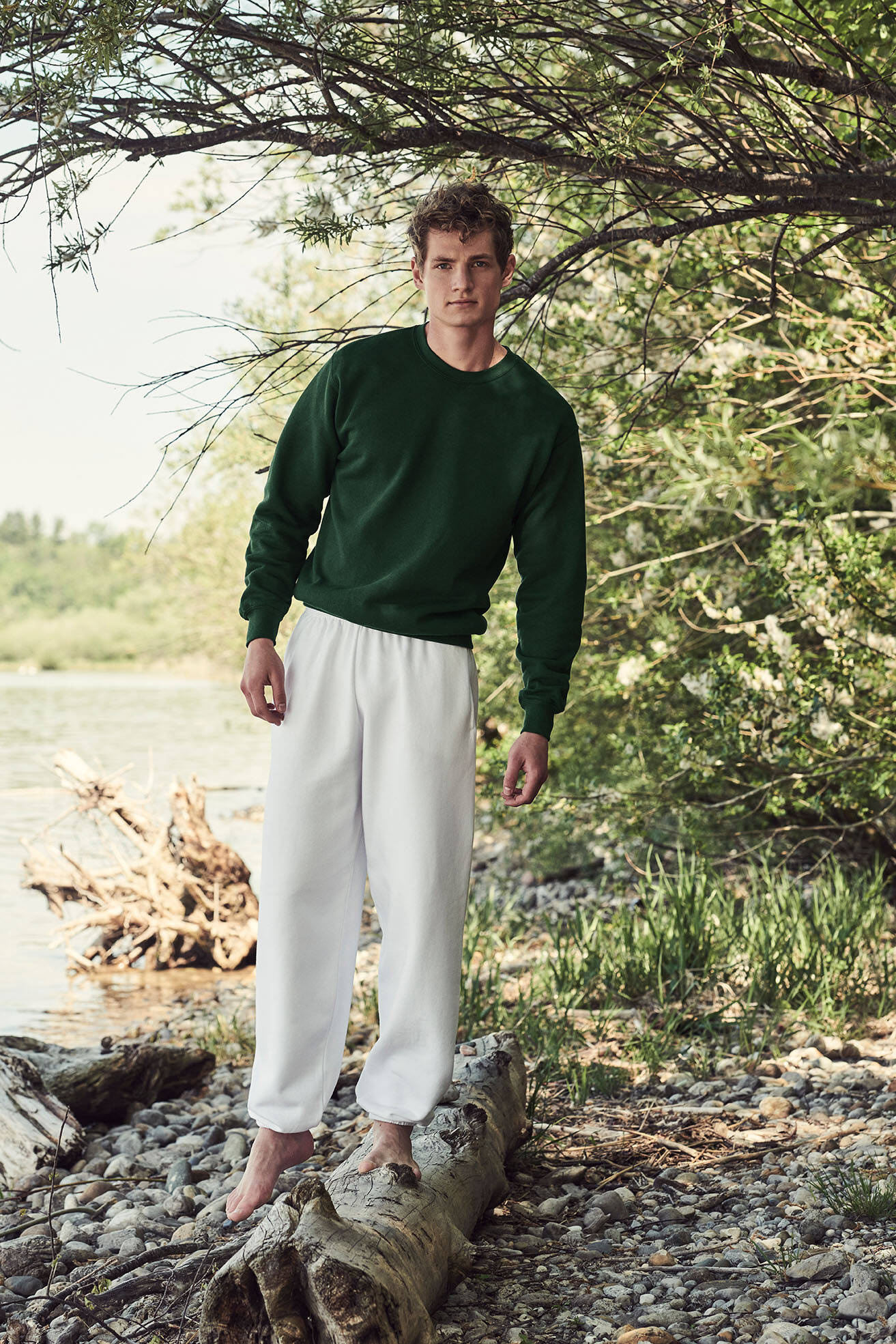 Green Men's Set-in Sweat Fruit of the Loom