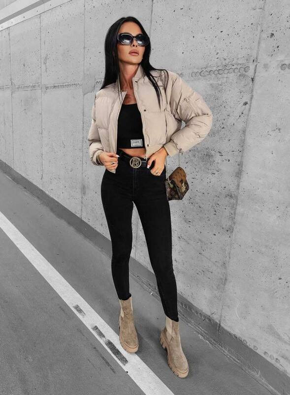 Short beige jacket PHONIX2023 O'la Voga