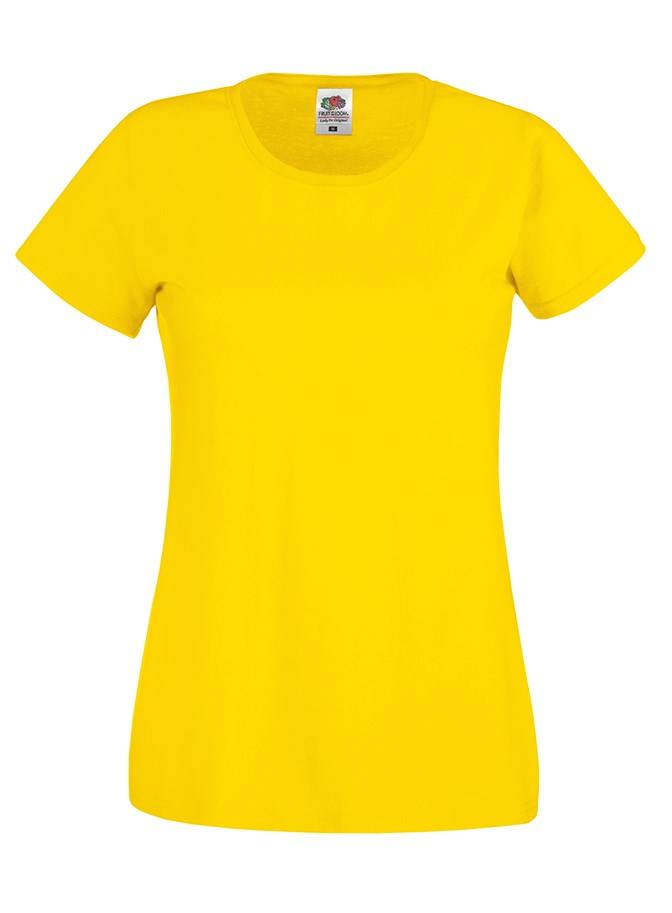 Levně Yellow Women's T-shirt Lady fit Original Fruit of the Loom