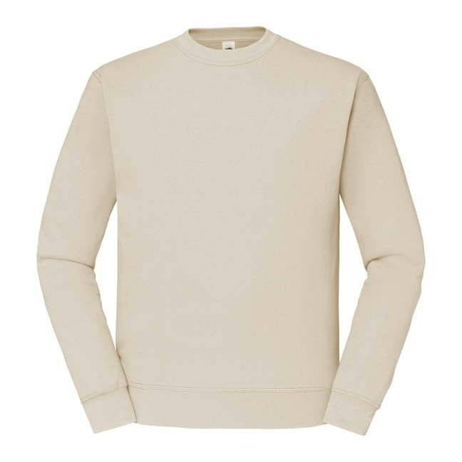 Beige Men&#039;s Sweatshirt Set-in Sweat Fruit of the Loom