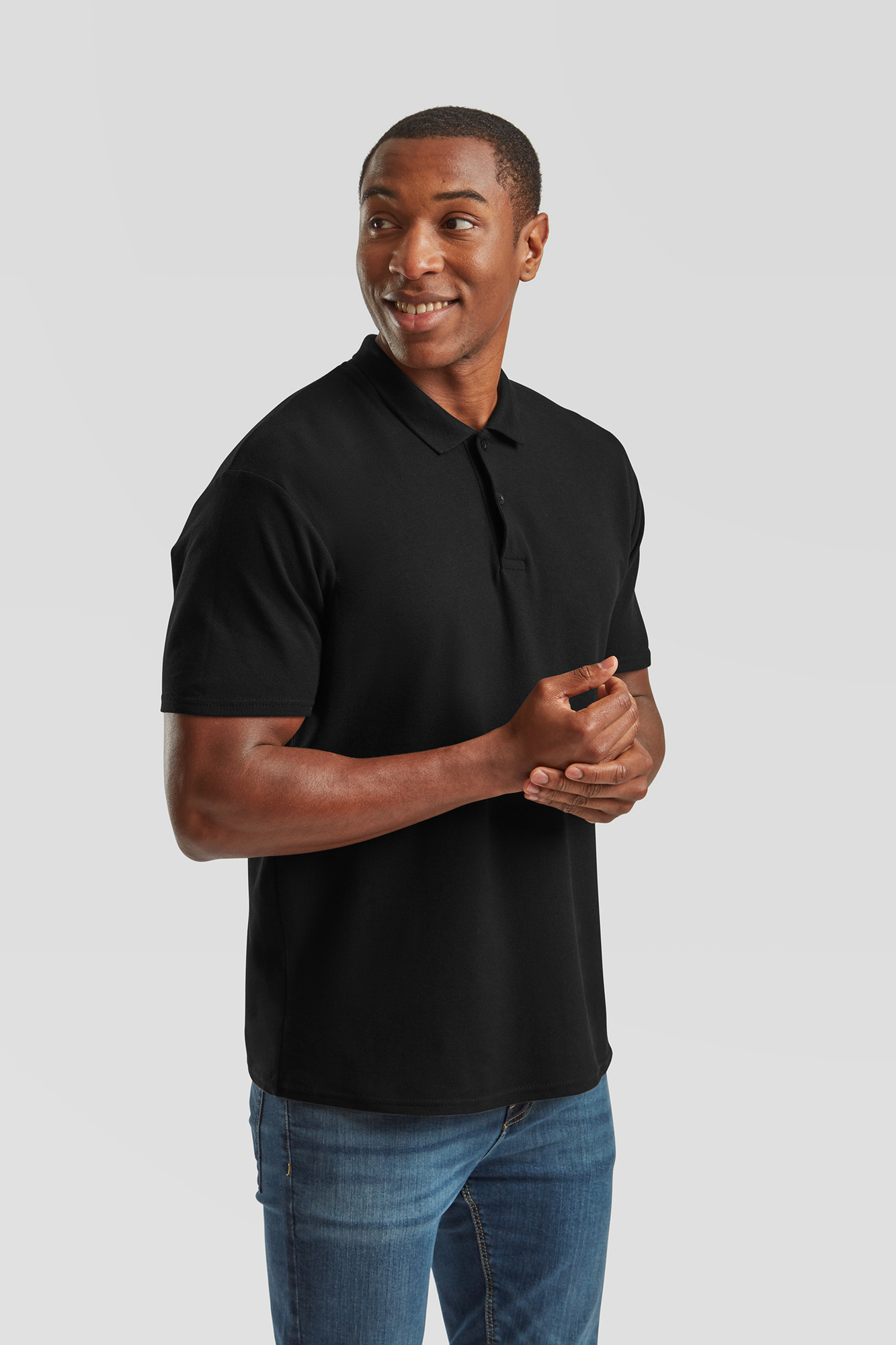 Pánska čierna polokošeľa Original Polo Friut of the Loom